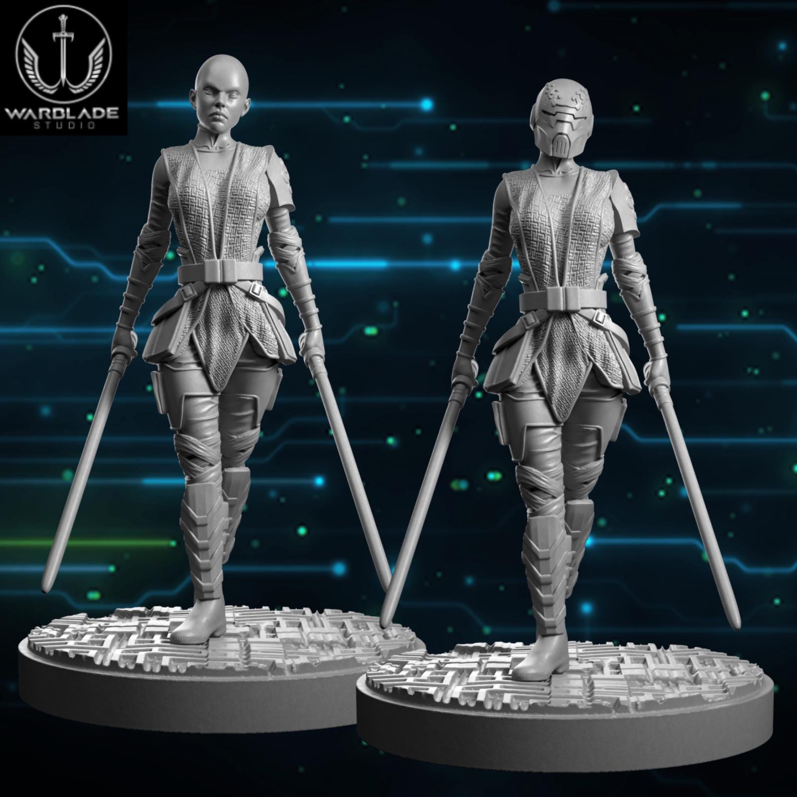 Asajj - Fan Art (40mm miniature - sculpted by Warblade Studios)