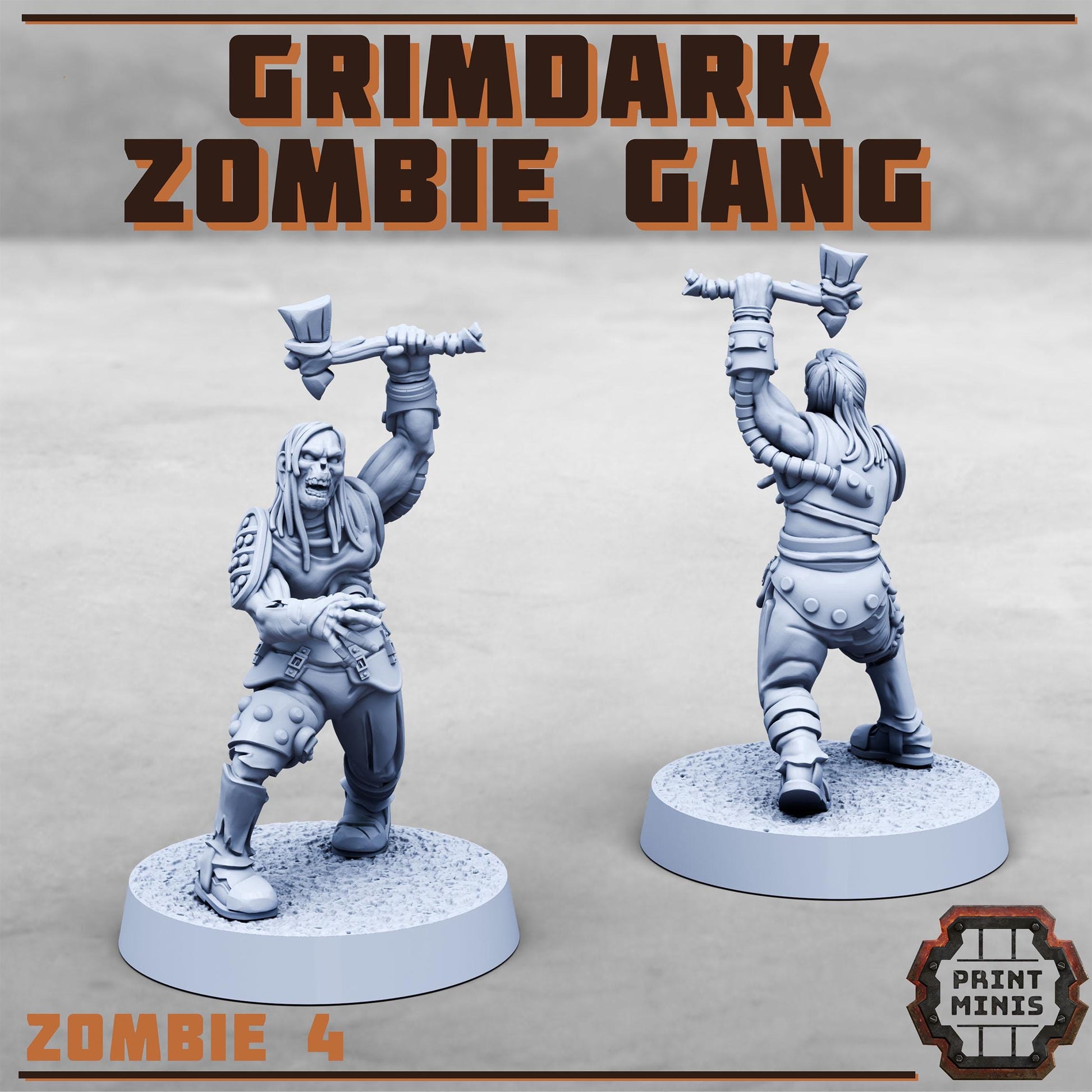 Grimdark Zombie Gang - 8 minis (by Print Minis)