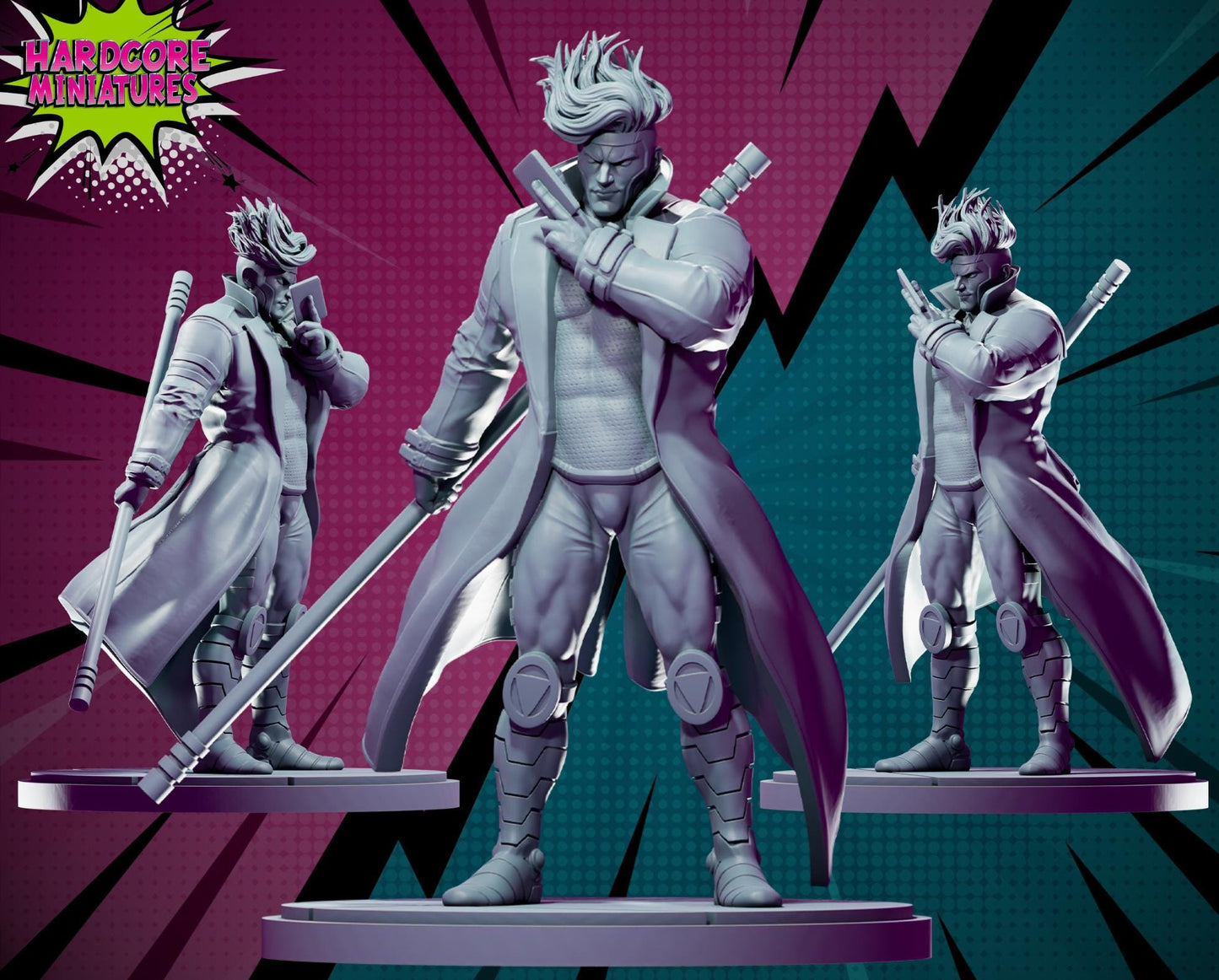Gambit - Fan Art 40mm Miniature (Sculpted by Hardcore Miniatures) (Crisis Protocol Proxy/Alternative)
