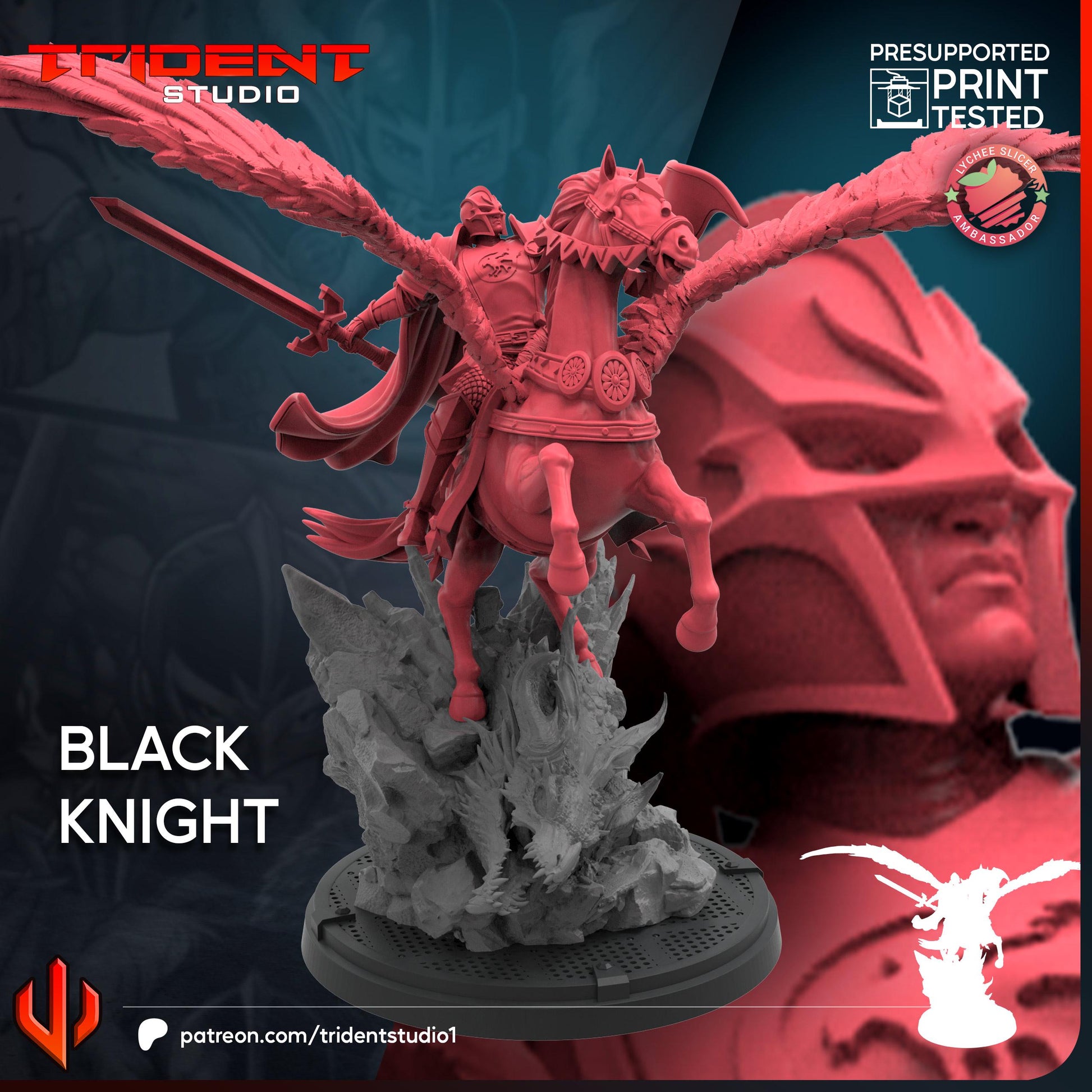 Black Knight (Fan art sculpted by Trident Studio) (Crisis Protocol Proxy/Alternative)