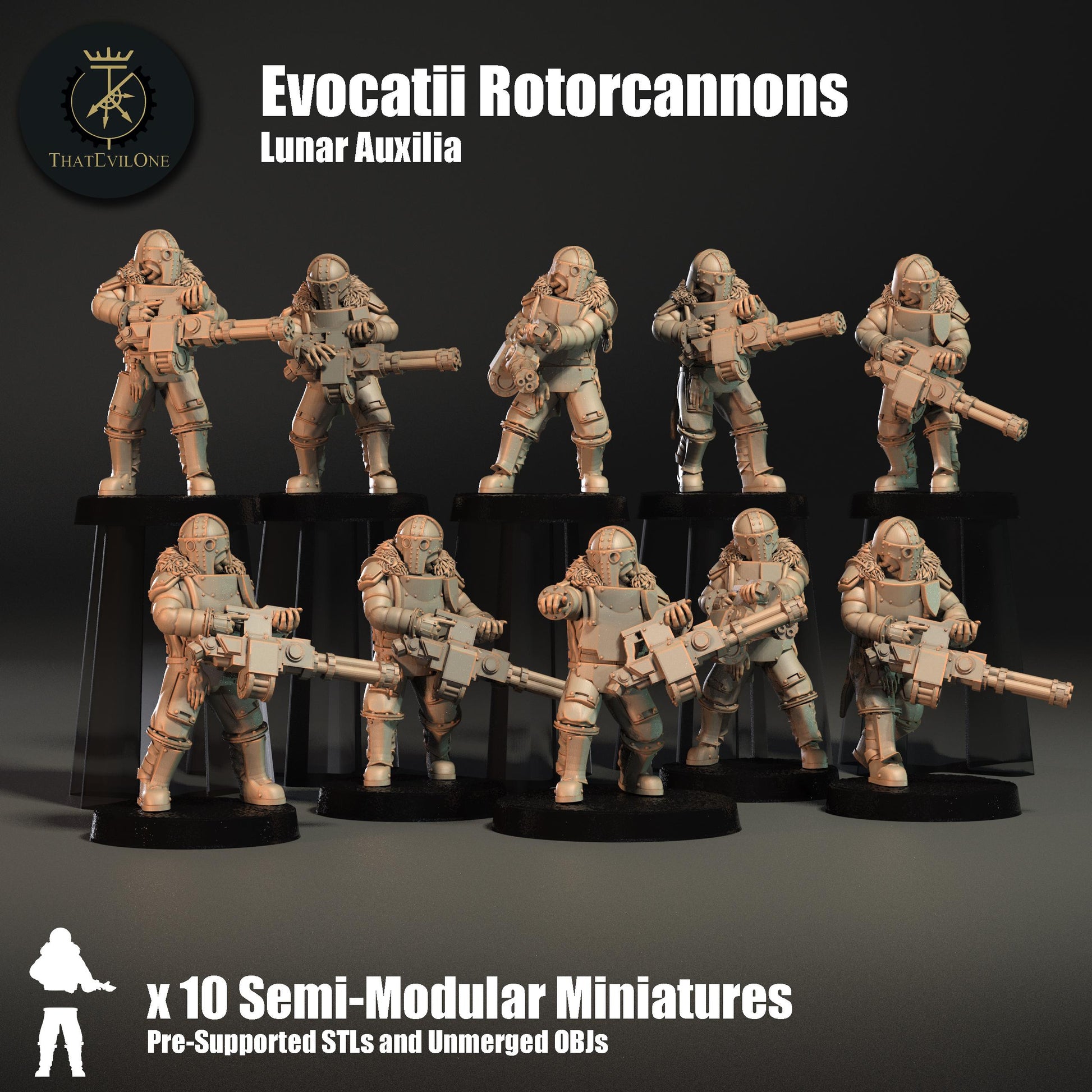 Lunar Auxilia Modular Evocatii Rotorcannons (10) (sculpted by That Evil One)
