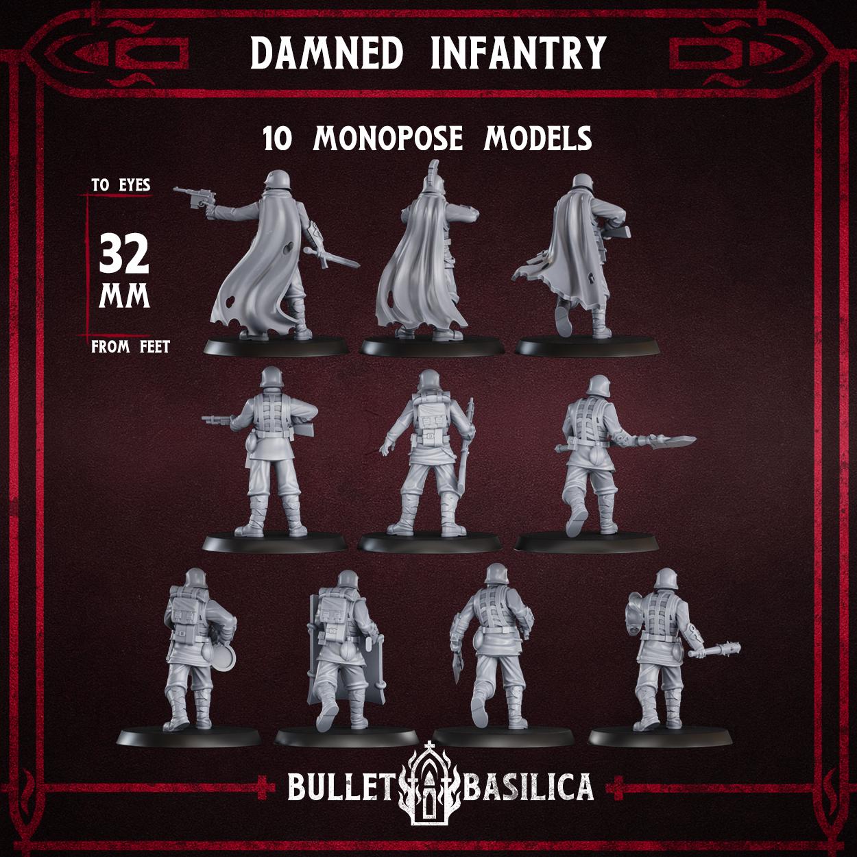 Damned Infantry Squad (x10) - Sculpted by Bullet Basilica