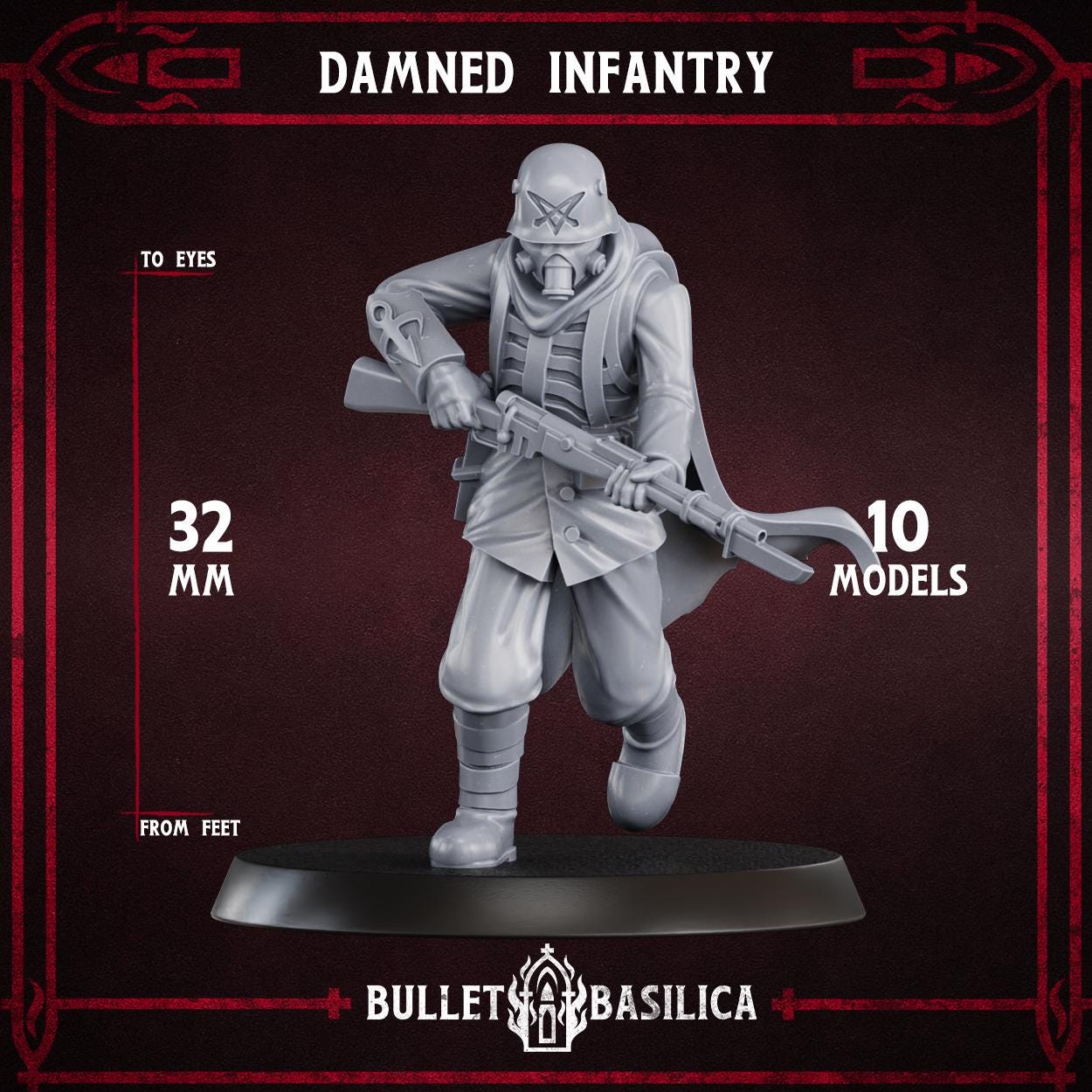 Damned Infantry Squad (x10) - Sculpted by Bullet Basilica