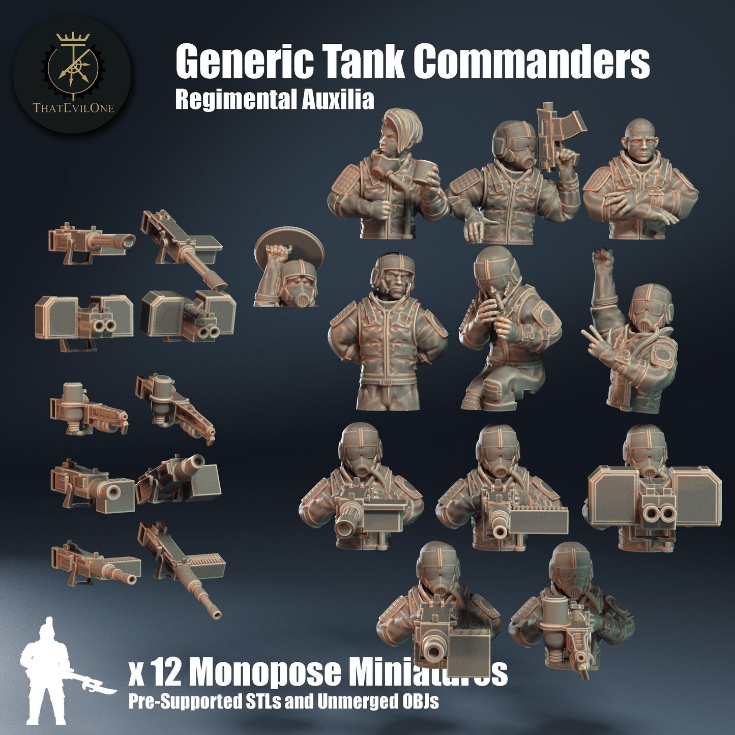 Generic Tank Commanders - Regimental Auxilia (sculpted by That Evil One)
