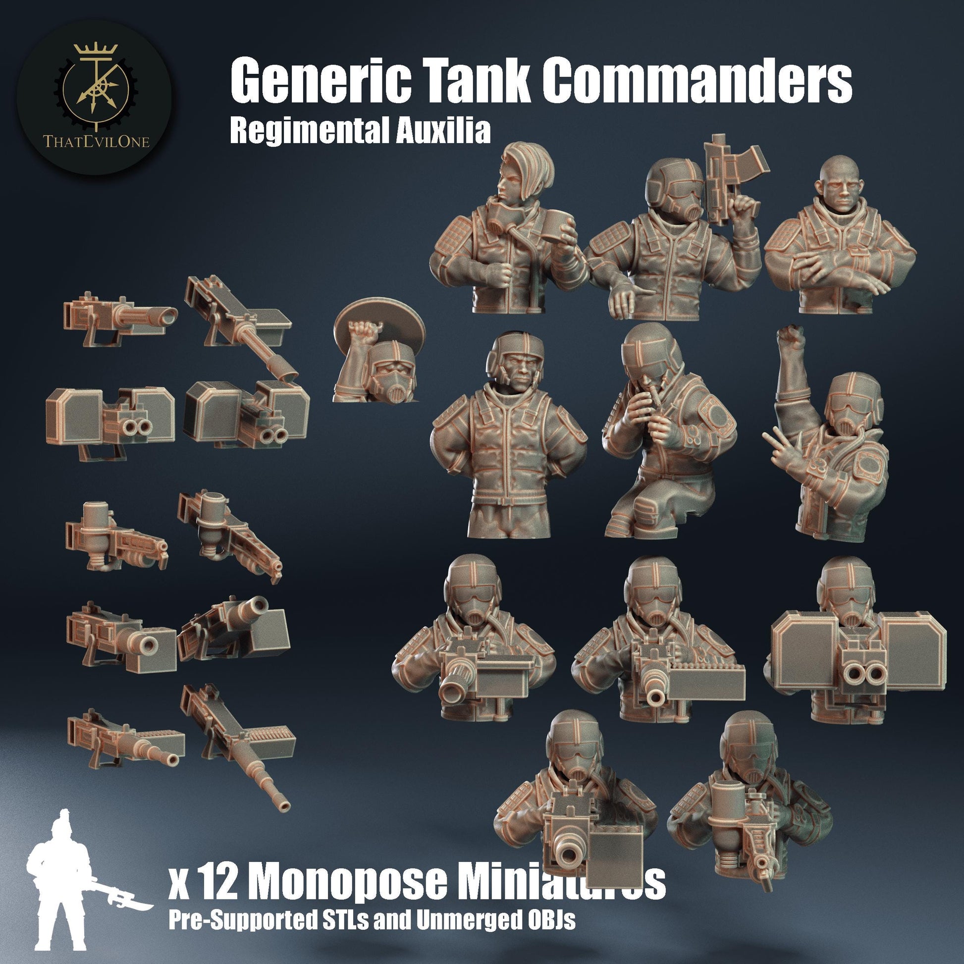 Generic Tank Commanders - Regimental Auxilia (sculpted by That Evil One)