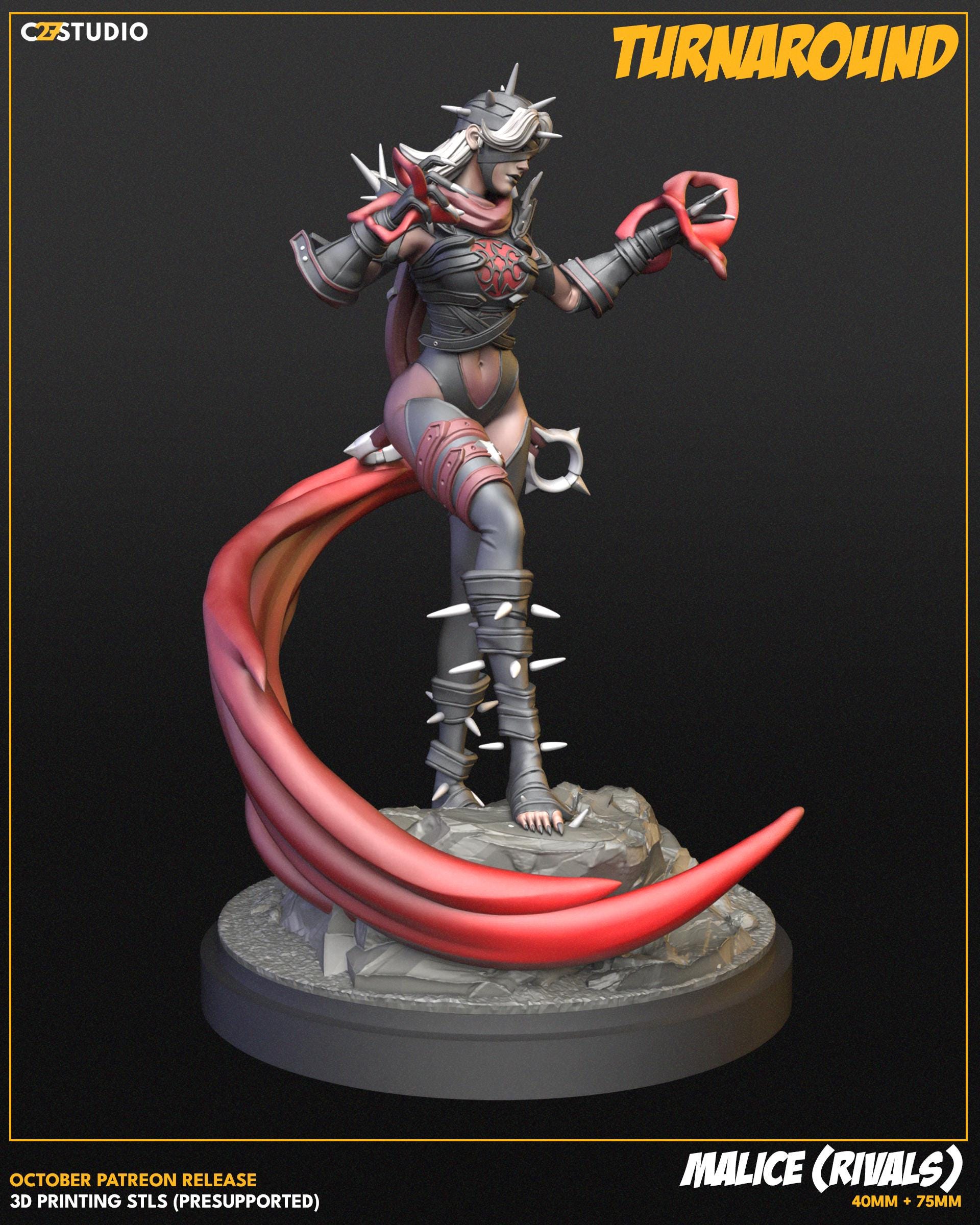 Malice (Rivals) 40mm miniature (sculpted by C27 collectibles) (Crisis Protocol Proxy/Alternative)