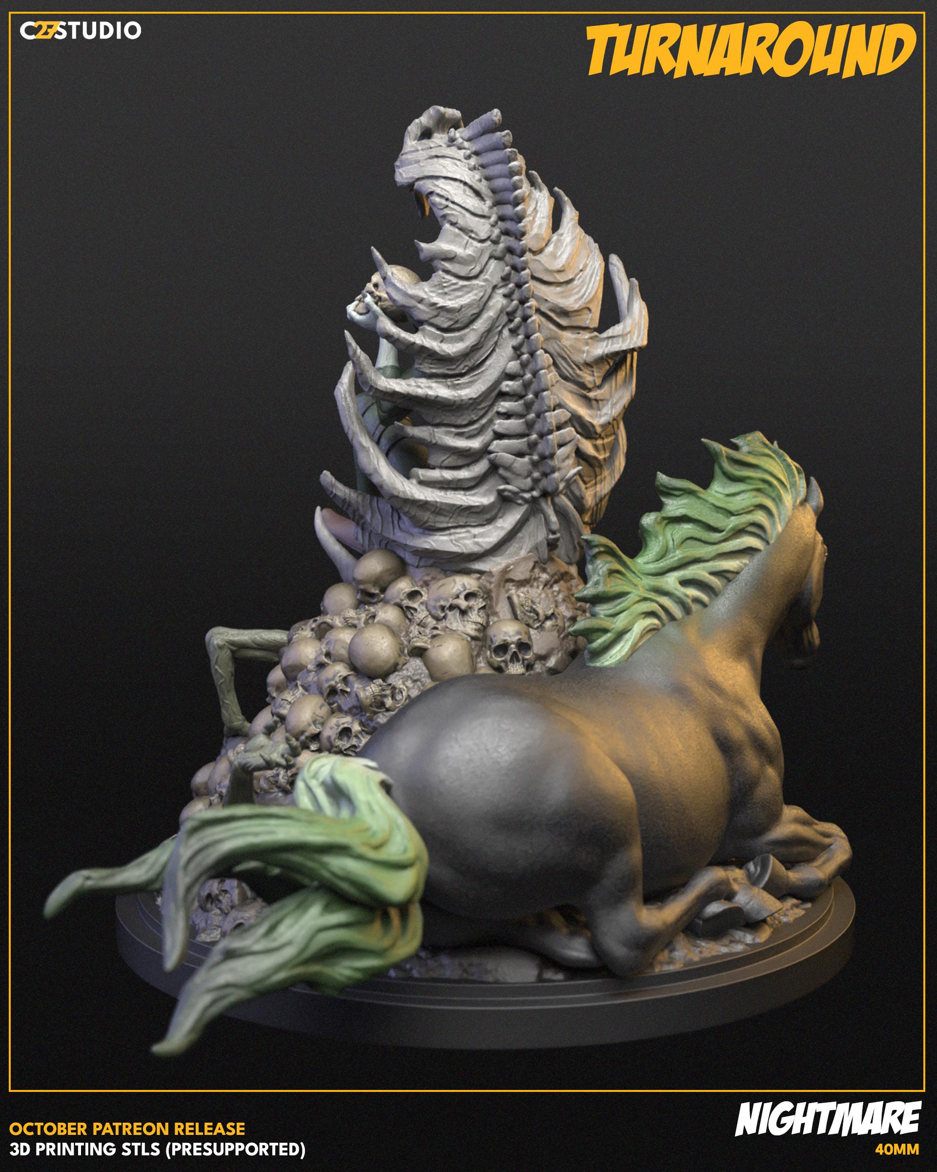 Nightmare 40mm miniature (sculpted by C27 collectibles) (Crisis Protocol Proxy/Alternative)