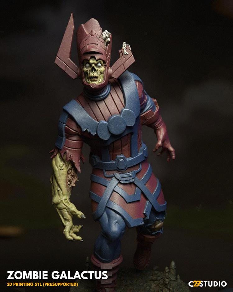 Zombie Galactus 40mm miniature (sculpted by C27 collectibles) (Crisis Protocol Proxy/Alternative)