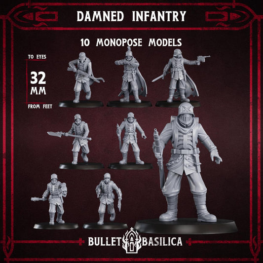 Damned Infantry Squad (x10) - Sculpted by Bullet Basilica