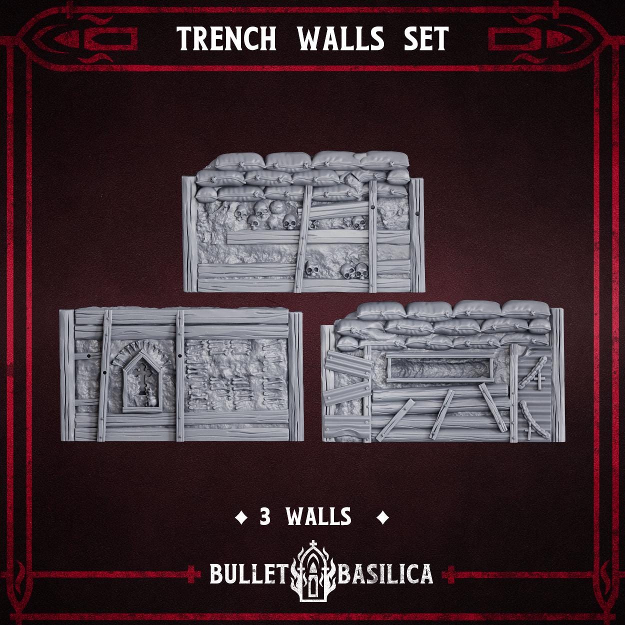 Trench Walls Set - Sculpted by Bullet Basilica