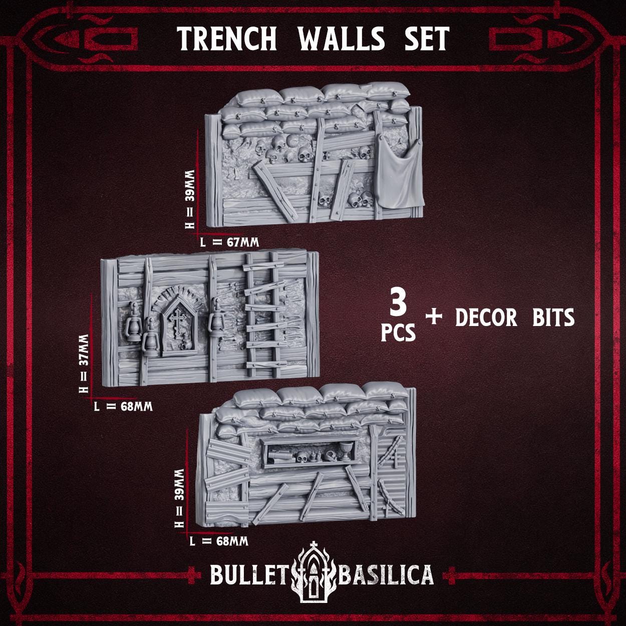 Trench Walls Set - Sculpted by Bullet Basilica