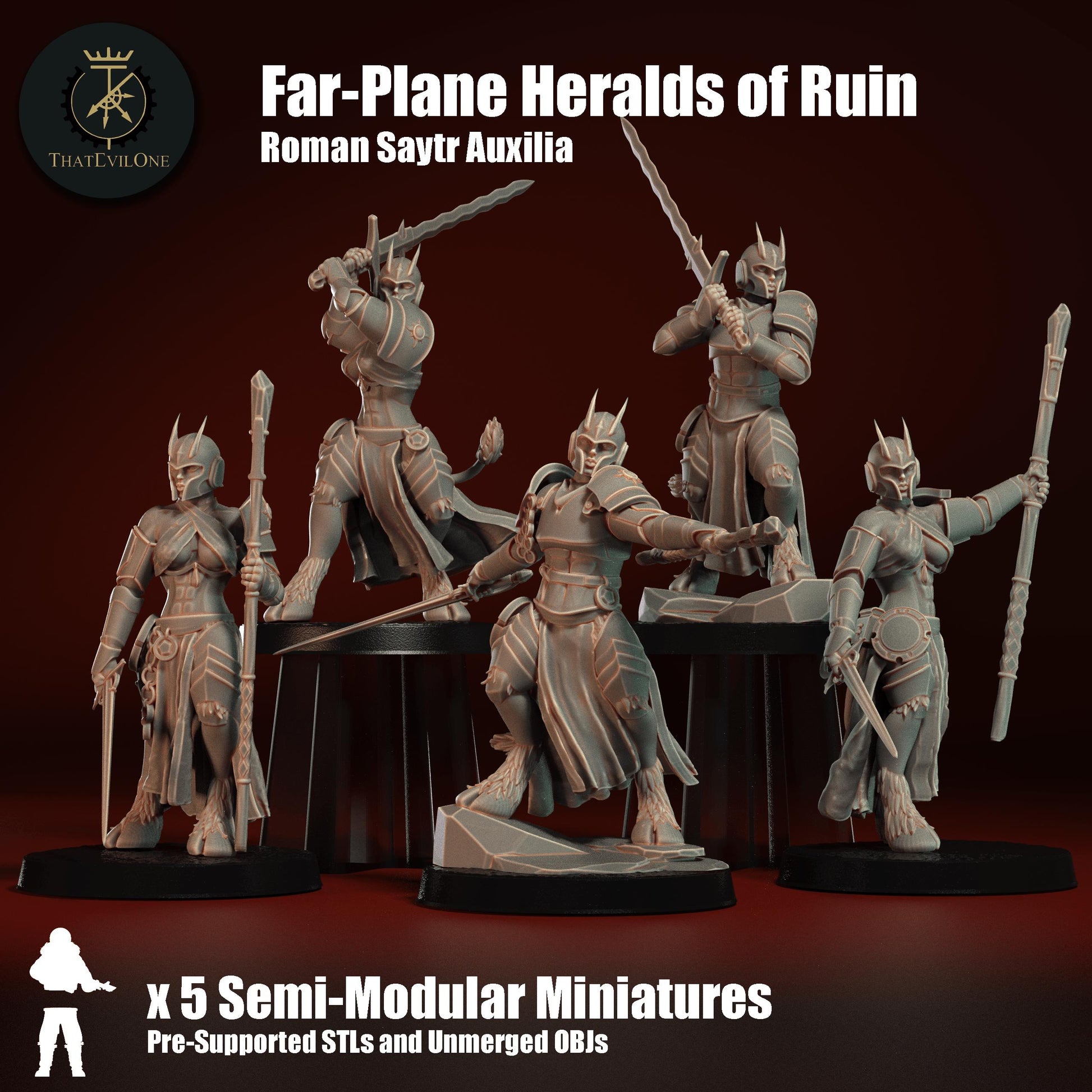 Far Plane Heralds of Ruin - Roman Satyr Auxilia (5) (sculpted by That Evil One)