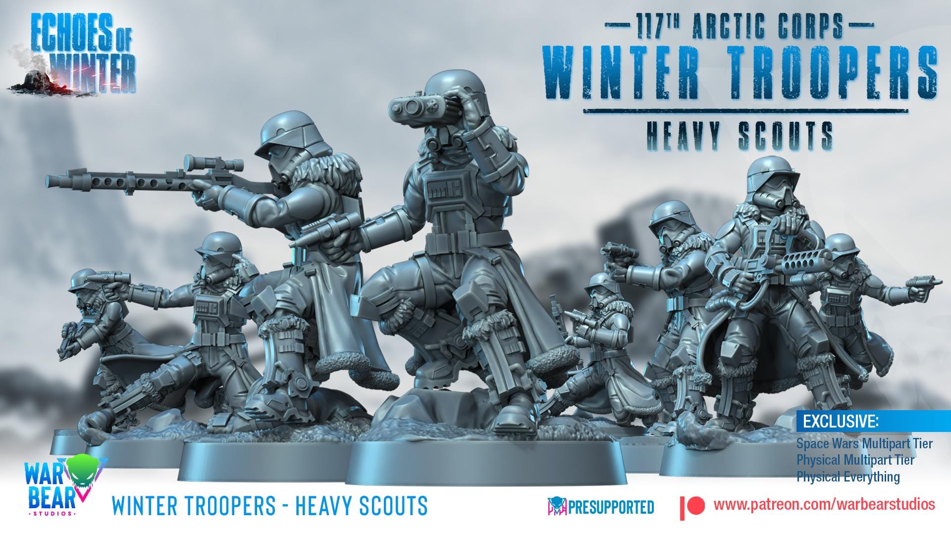 Winter Troopers Heavy Scouts - set of 8 (Sculpted by War Bear Studios)