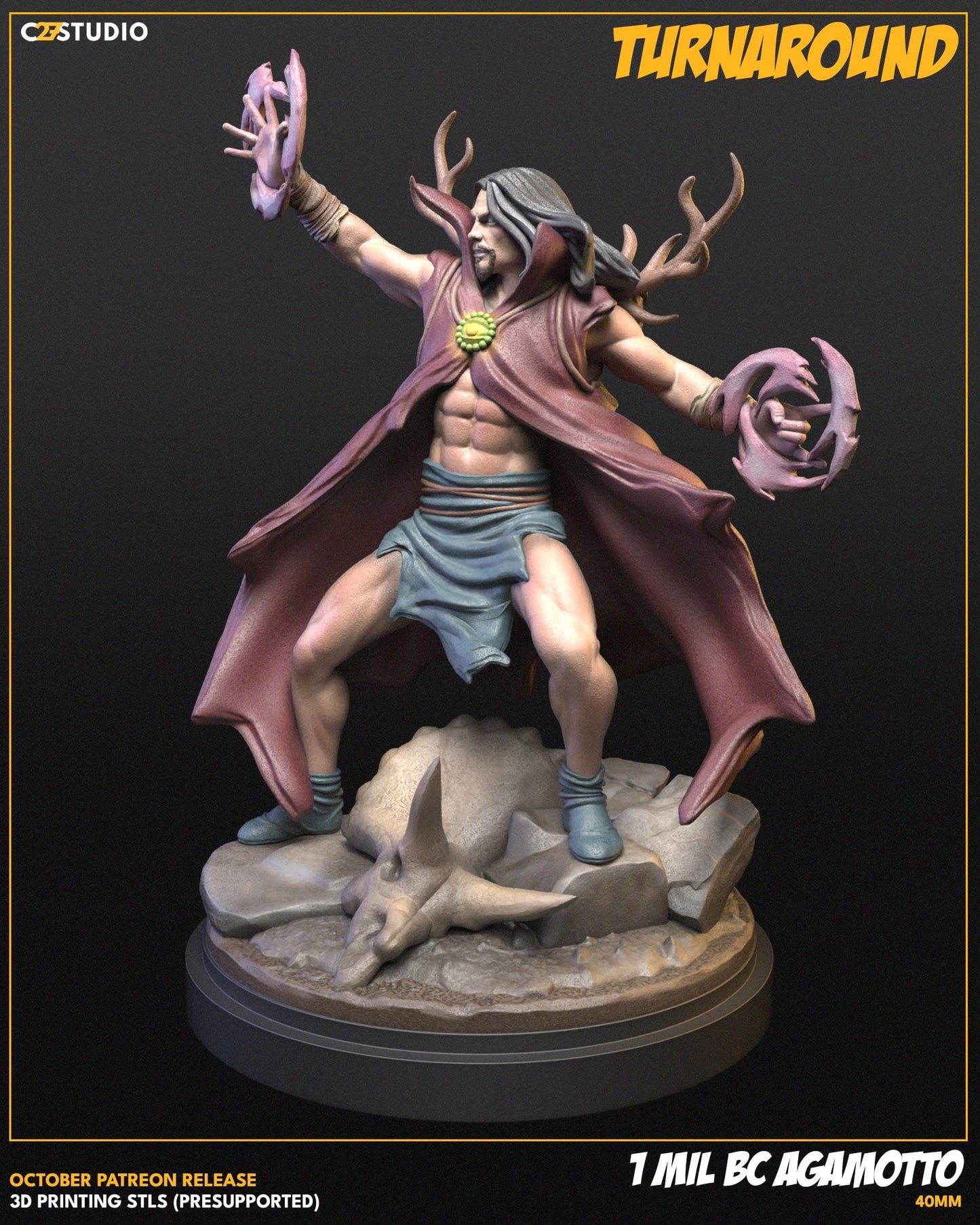 1 Mil BC Agamotto 40mm miniature (sculpted by C27 collectibles) (Crisis Protocol Proxy/Alternative)