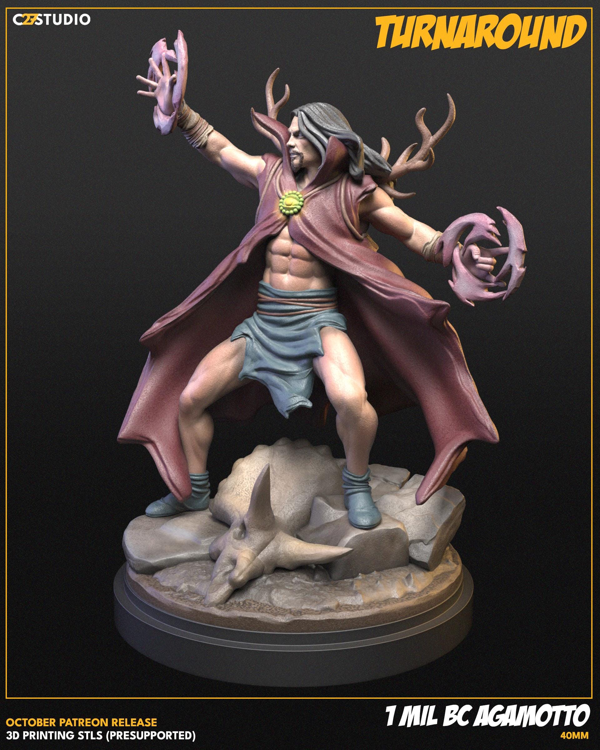 1 Mil BC Agamotto 40mm miniature (sculpted by C27 collectibles) (Crisis Protocol Proxy/Alternative)