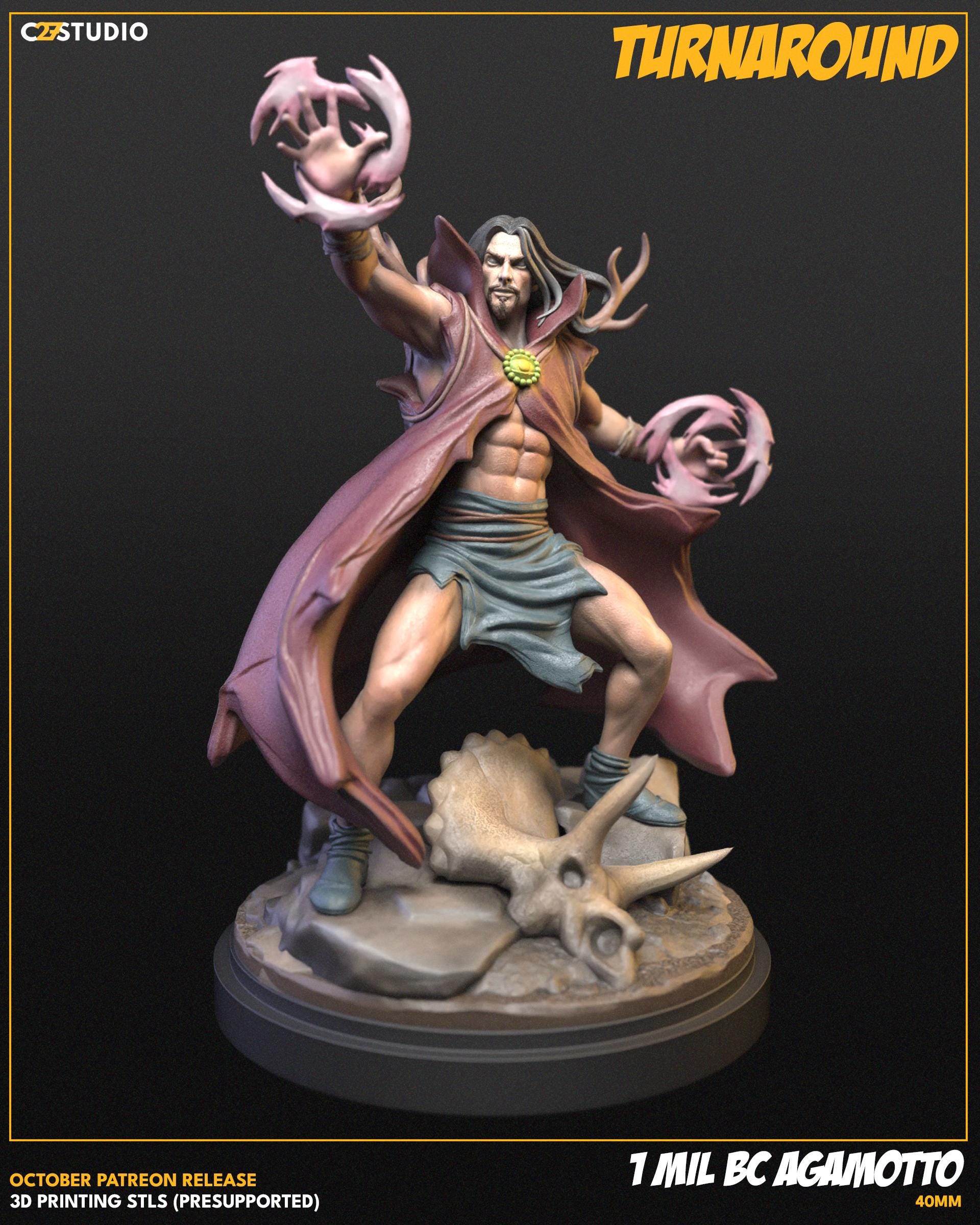 1 Mil BC Agamotto 40mm miniature (sculpted by C27 collectibles) (Crisis Protocol Proxy/Alternative)