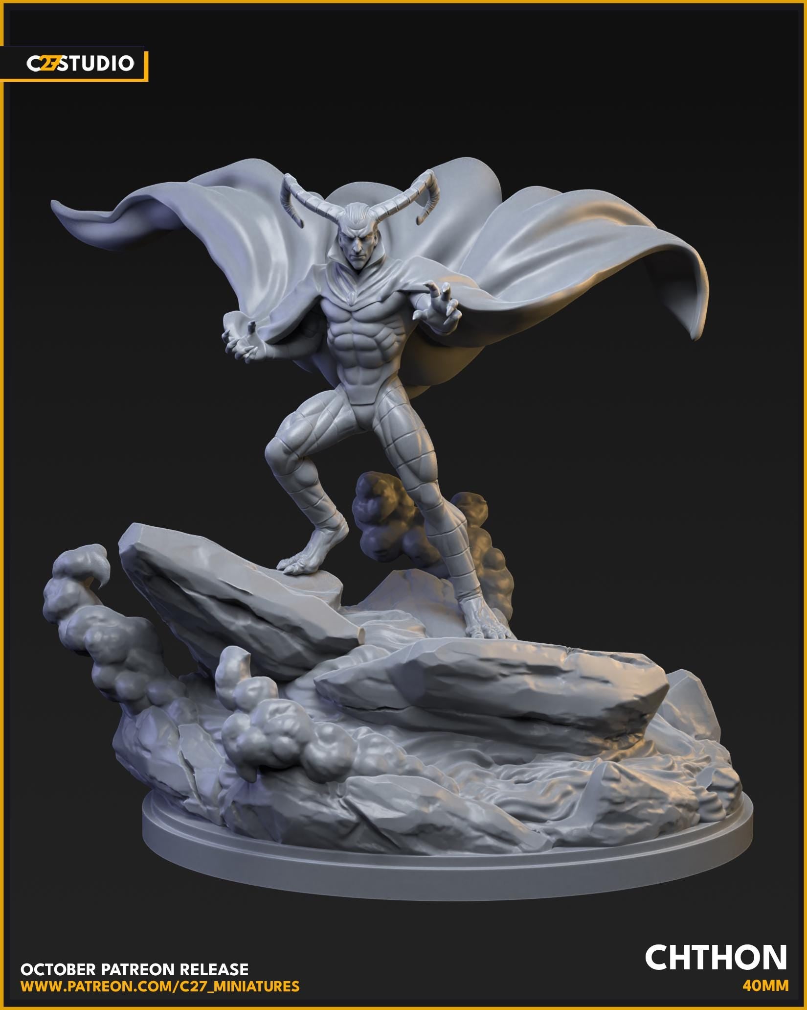 Cthon 40mm miniature (sculpted by C27 collectibles) (Crisis Protocol Proxy/Alternative)