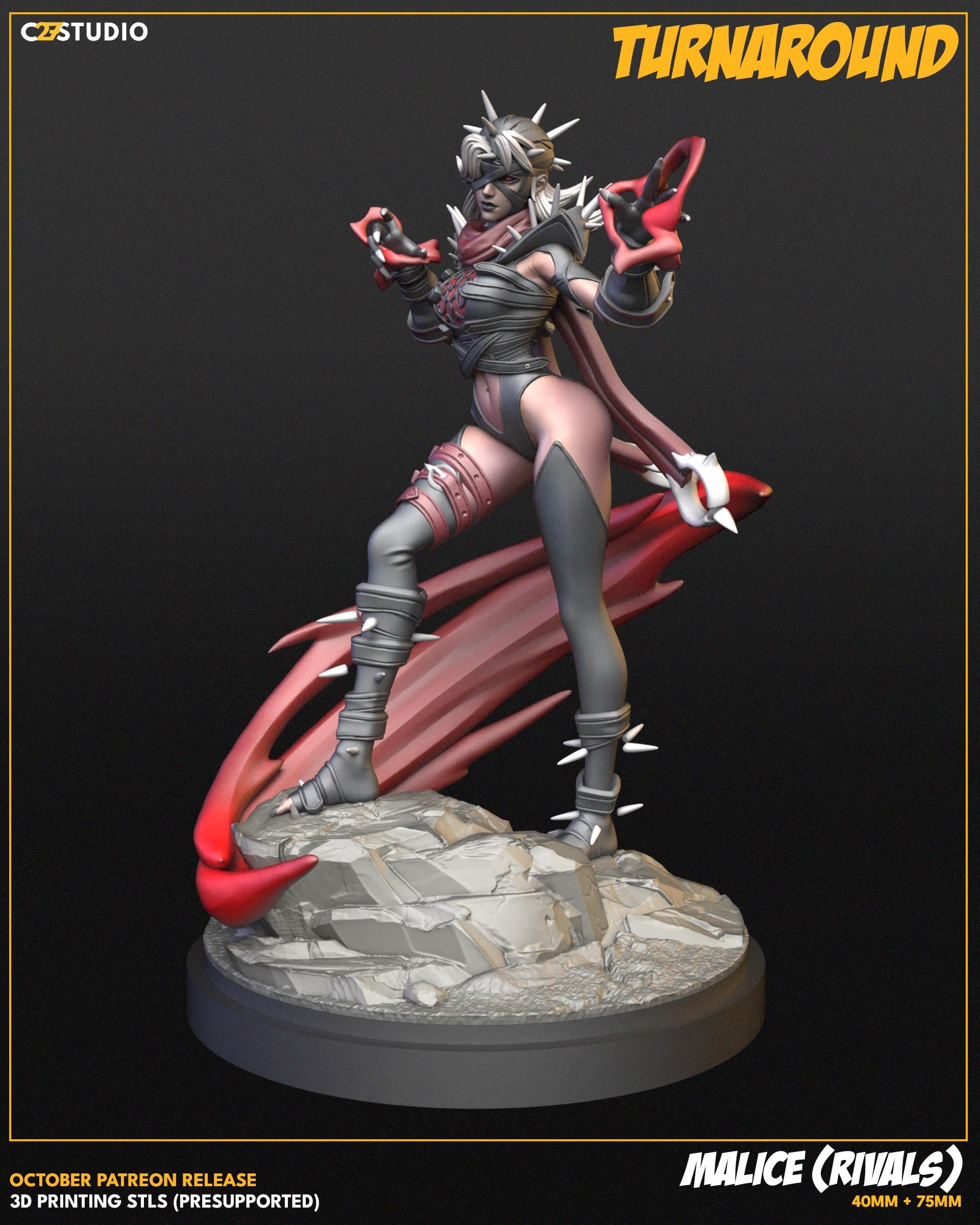 Malice (Rivals) 40mm miniature (sculpted by C27 collectibles) (Crisis Protocol Proxy/Alternative)