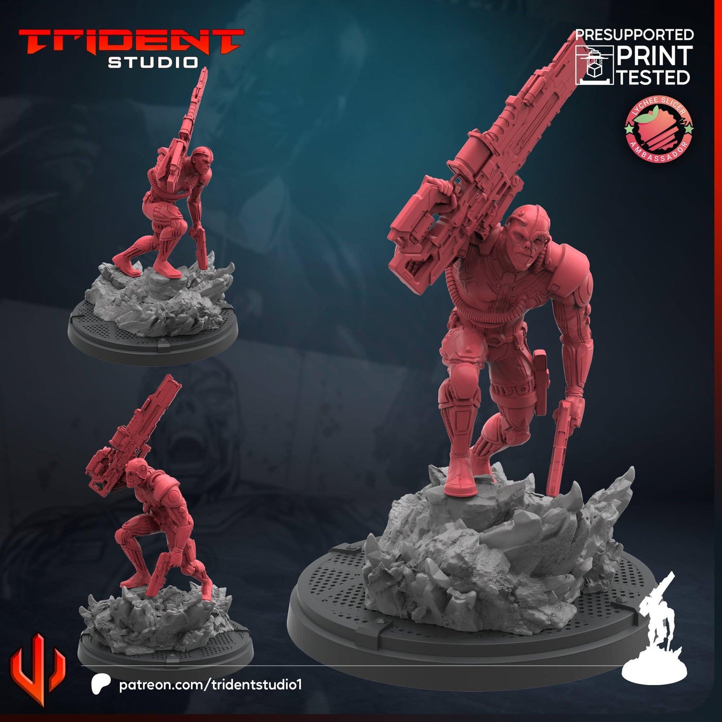 Deathlok (Fan art sculpted by Trident Studio) (Crisis Protocol Proxy/Alternative)