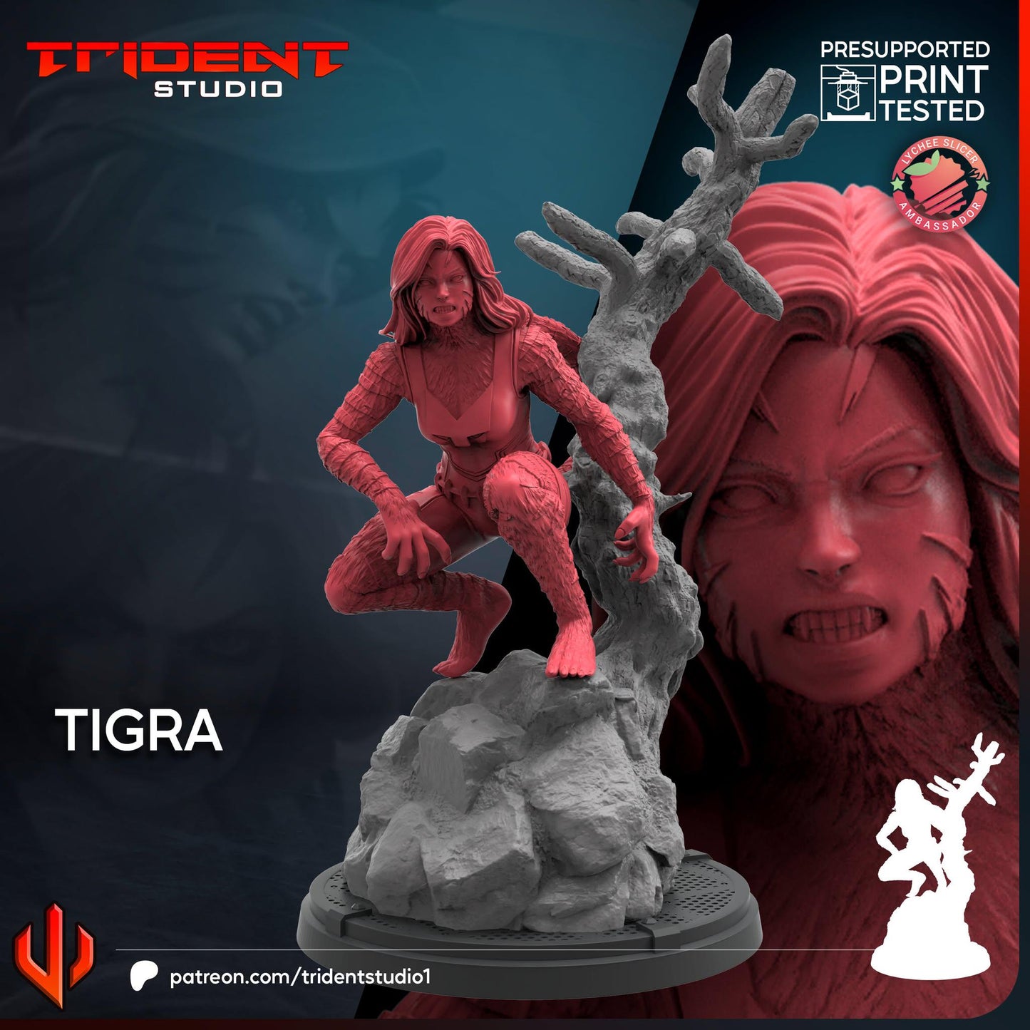 Tigra (Fan art sculpted by Trident Studio) (Crisis Protocol Proxy/Alternative)