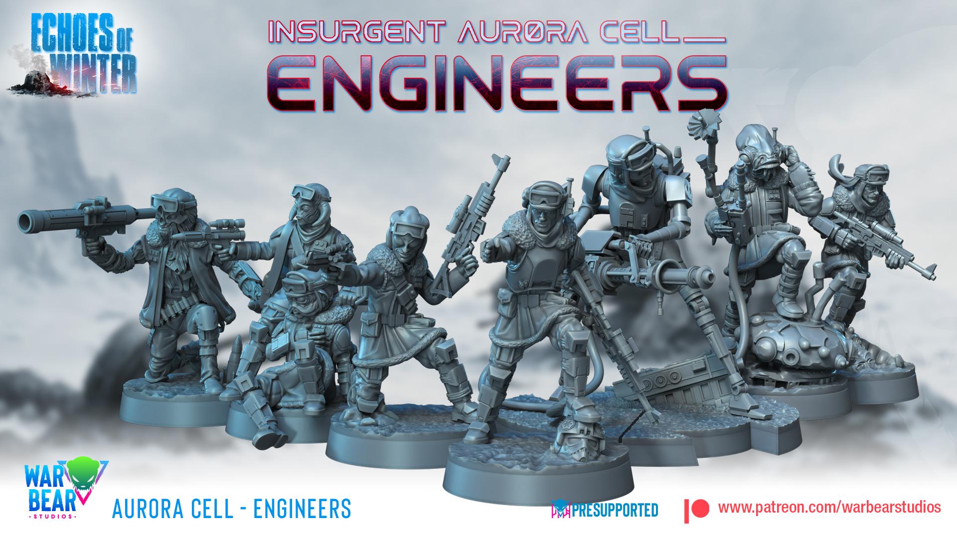 Aurora Cell Engineers - set of 7 (Sculpted by War Bear Studios)