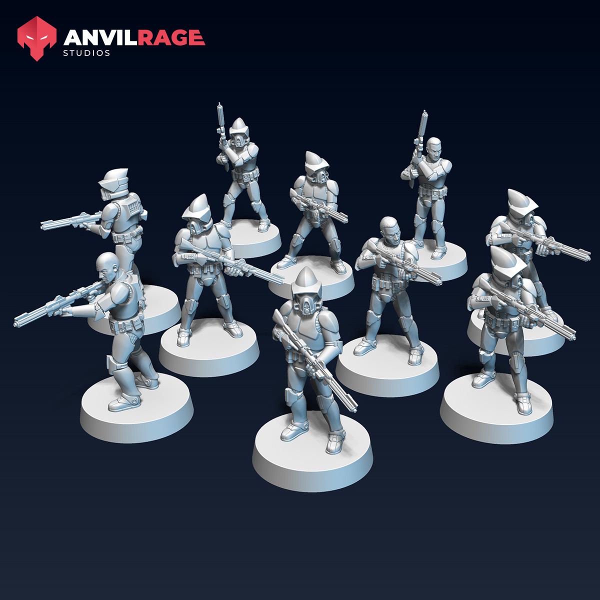 Replicators 2.0 Long Rifles - set of 7 (Sculpted by Anvilrage Studios)