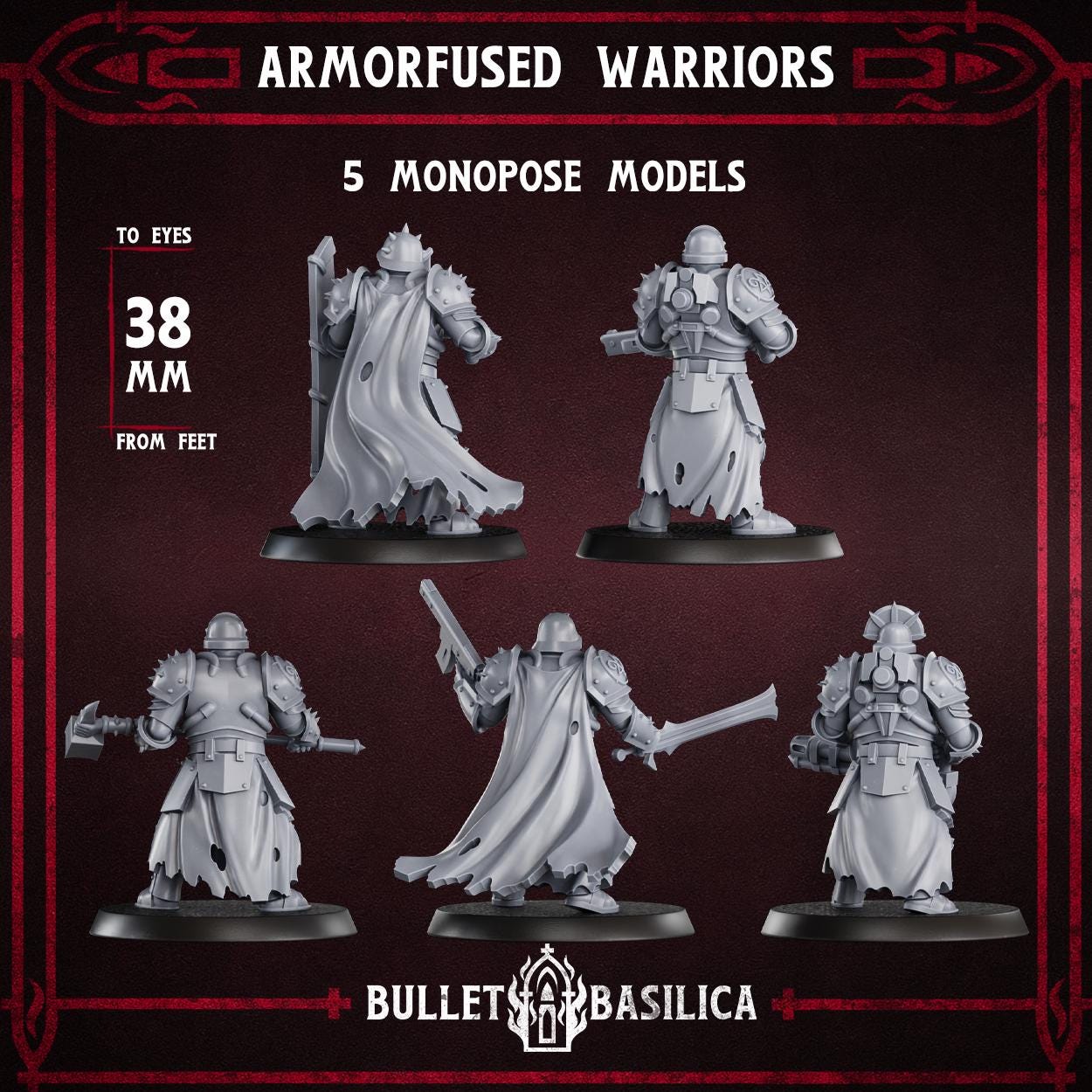 Armorfused Warriors - set of 5 - Sculpted by Bullet Basilica
