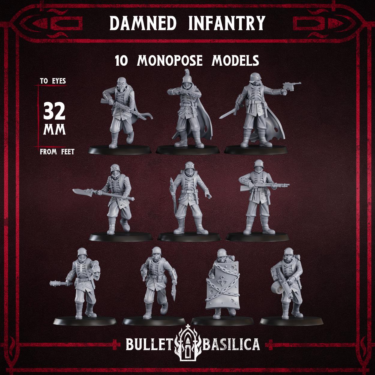 Damned Infantry Squad (x10) - Sculpted by Bullet Basilica