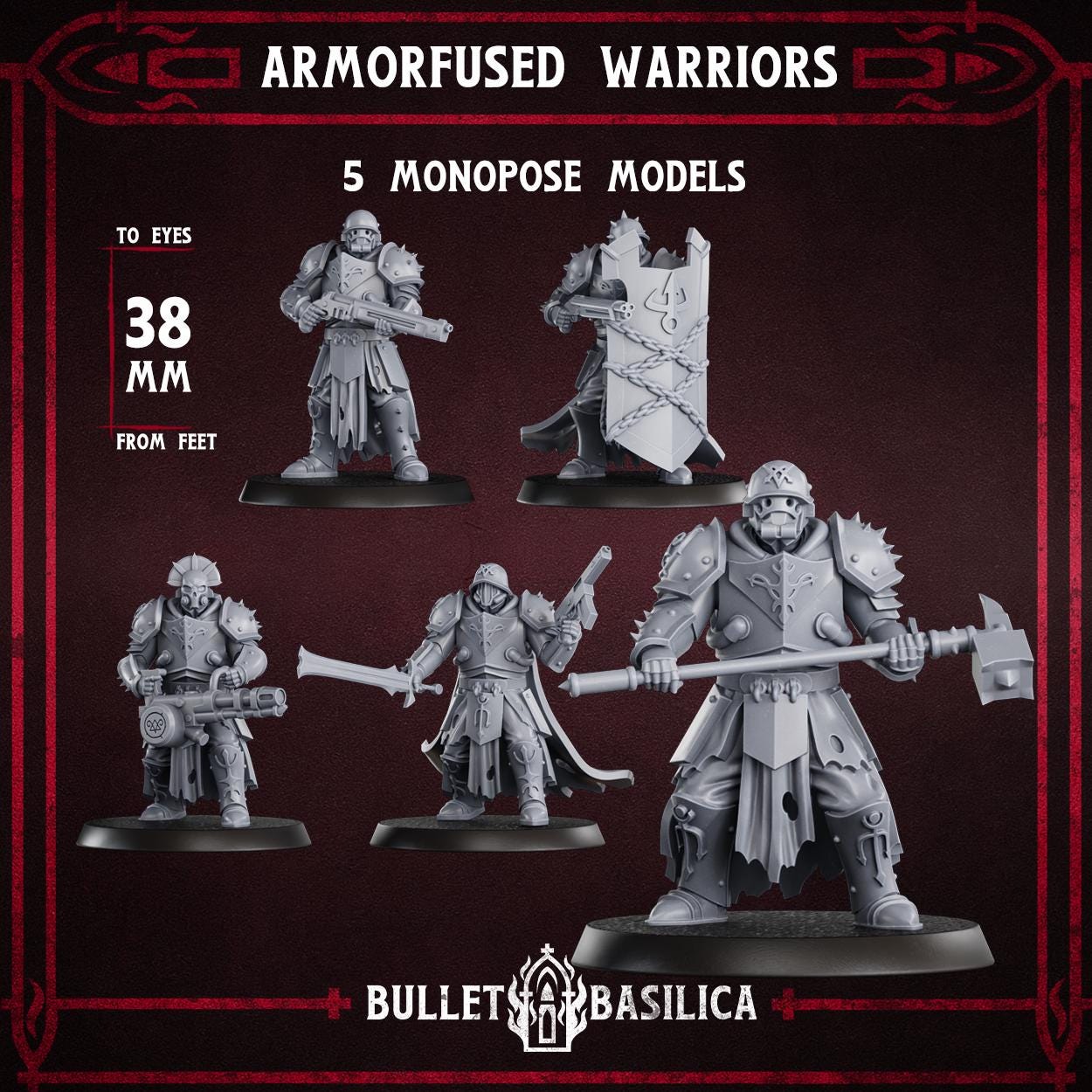 Armorfused Warriors - set of 5 - Sculpted by Bullet Basilica
