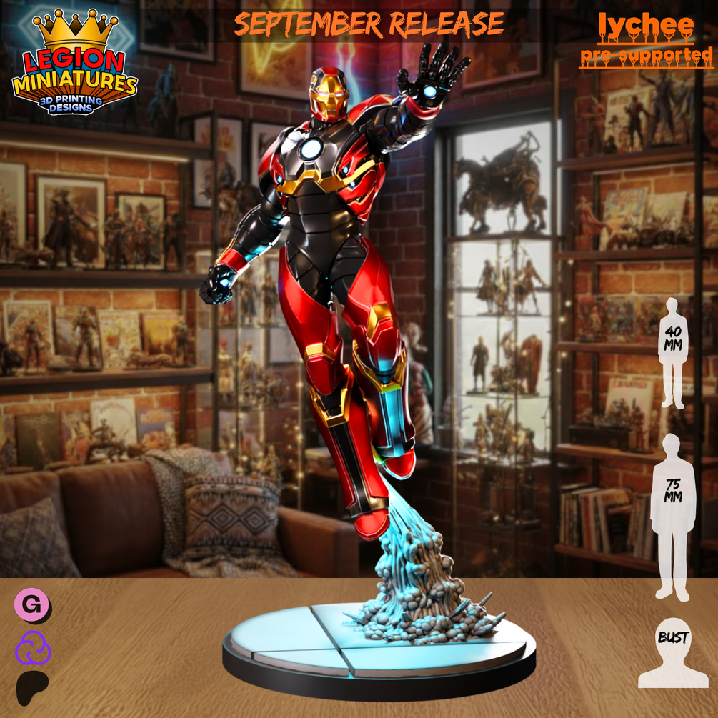Iron Man Mysterium Armor fan-art miniature by Legion Miniatures
