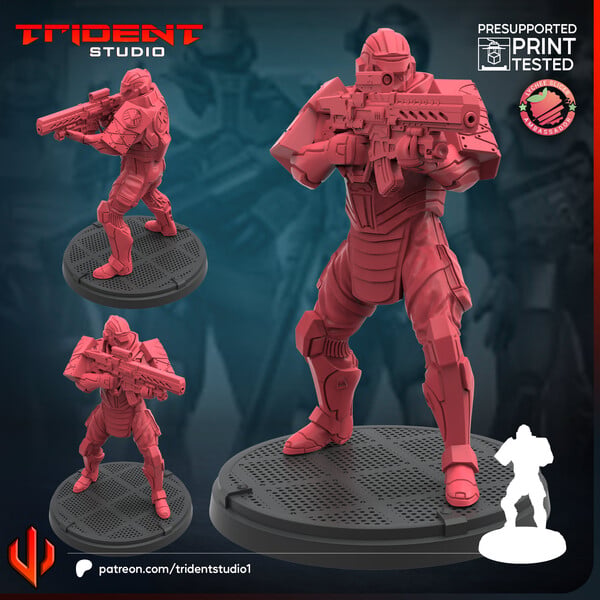 SHIELD Agent Heavy (Fan art sculpted by Trident Studio) (Crisis Protocol Proxy/Alternative)