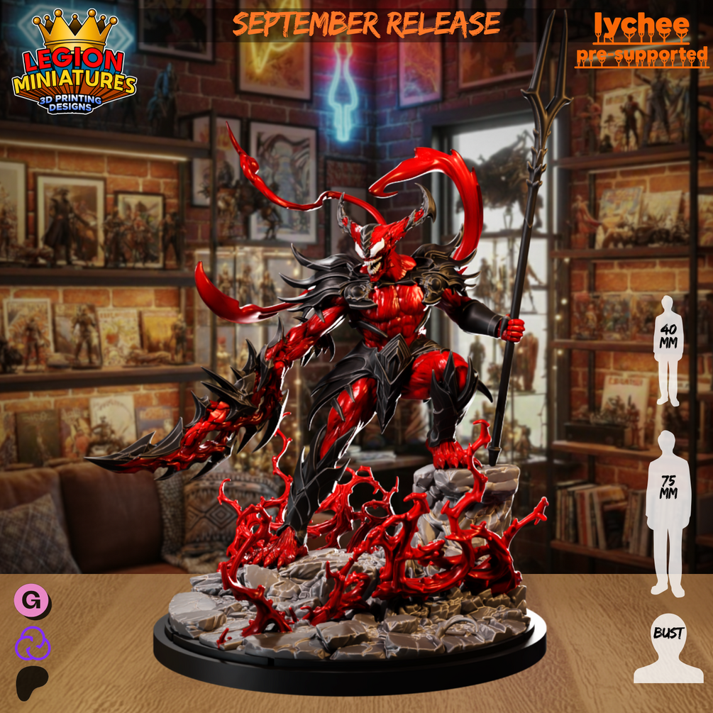Carnage King in Red fan-art miniature by Legion Miniatures