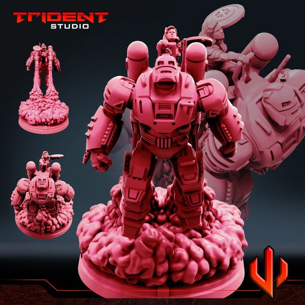 Cap Carter and Hydra Stomper (Fan art sculpted by Trident Studio) (Crisis Protocol Proxy/Alternative)