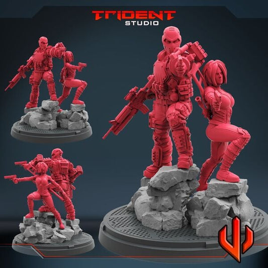 Sin and Crossbones (Fan art sculpted by Trident Studio) (Crisis Protocol Proxy/Alternative)