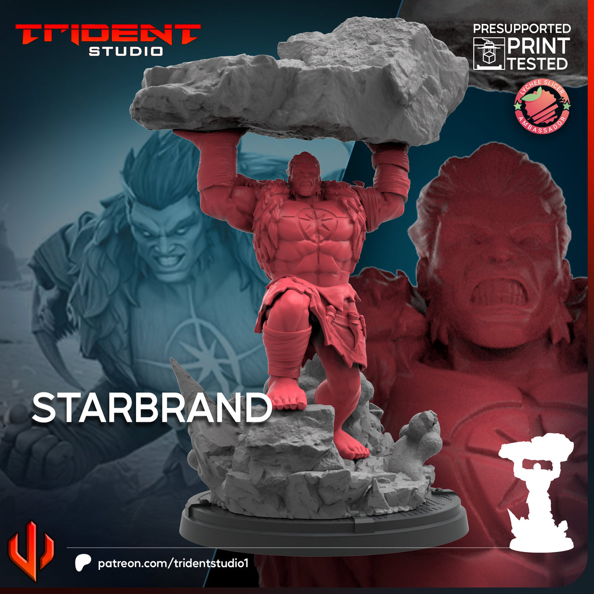 Starbrand Fan-Art 40mm Resin Miniature – Superhero Skirmish Proxy (Sculpted by Trident Studio)
