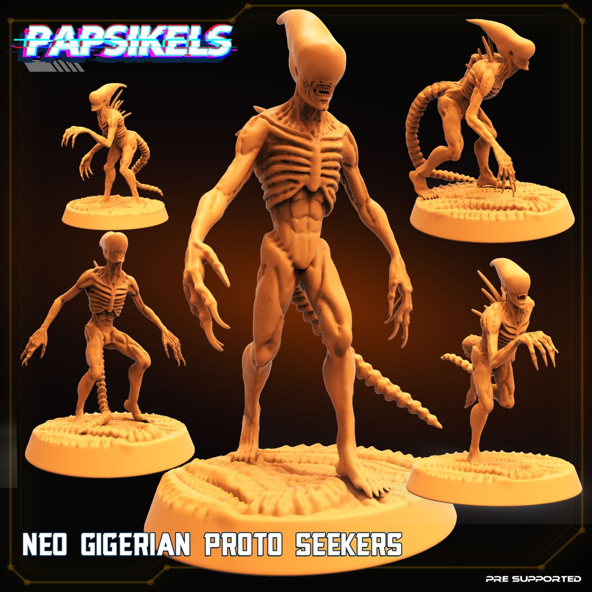 Neo Gigerian Proto Seekers sculpted by Papsikels