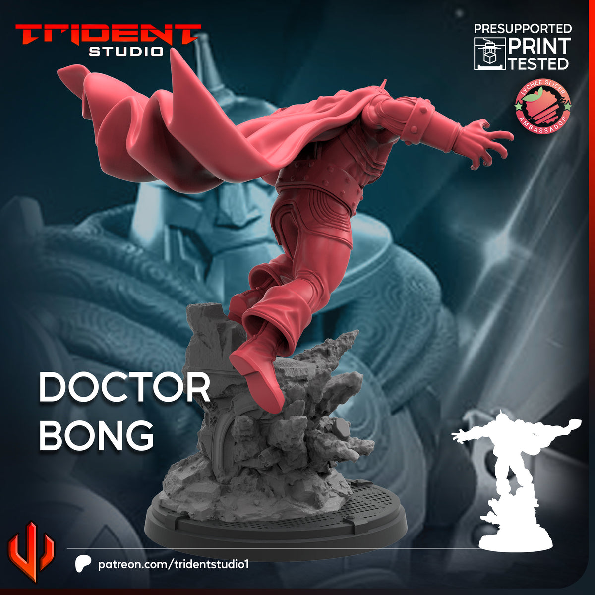 Dr. Bong Fan-Art 40mm Resin Miniature – Superhero Skirmish Proxy (Sculpted by Trident Studio)