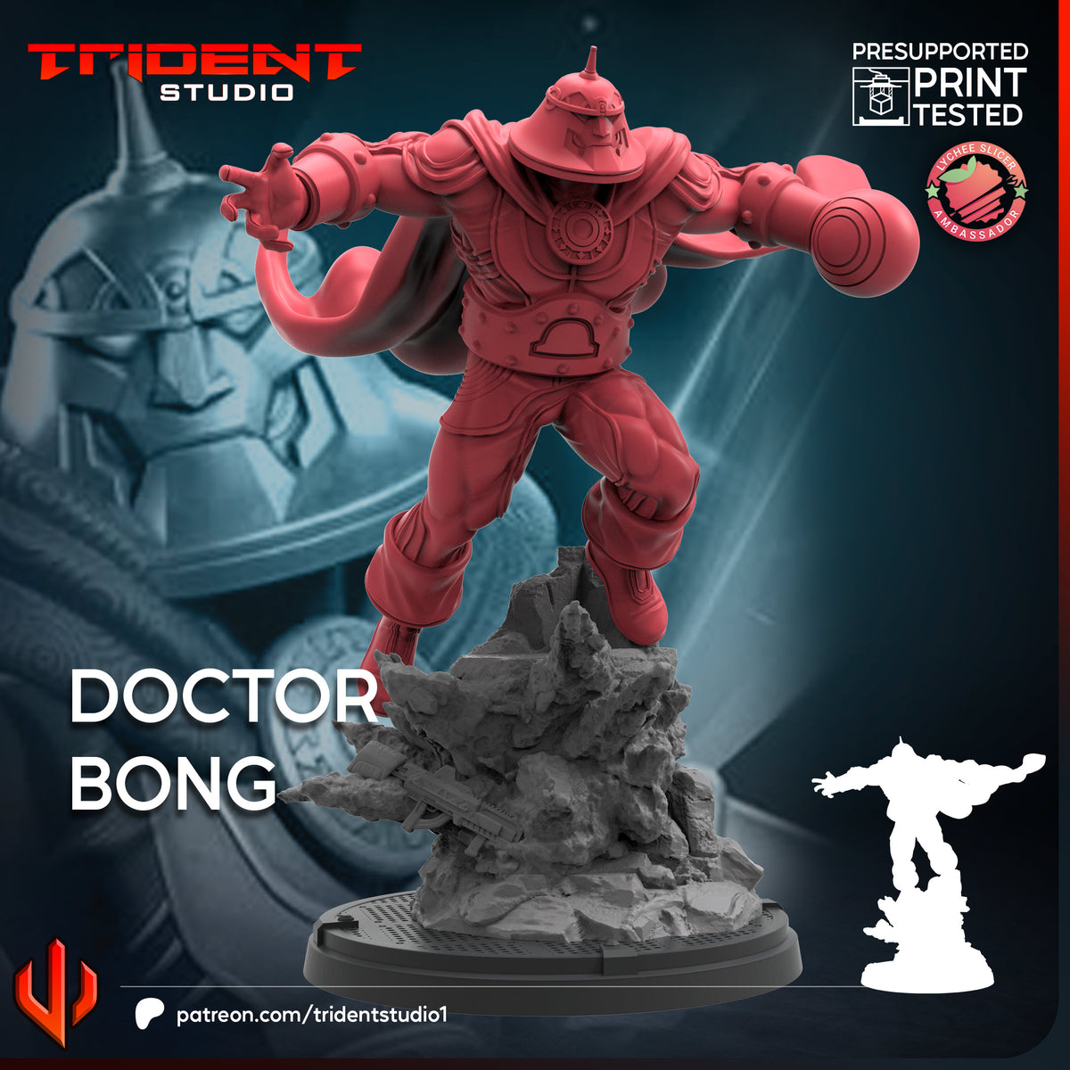Dr. Bong Fan-Art 40mm Resin Miniature – Superhero Skirmish Proxy (Sculpted by Trident Studio)