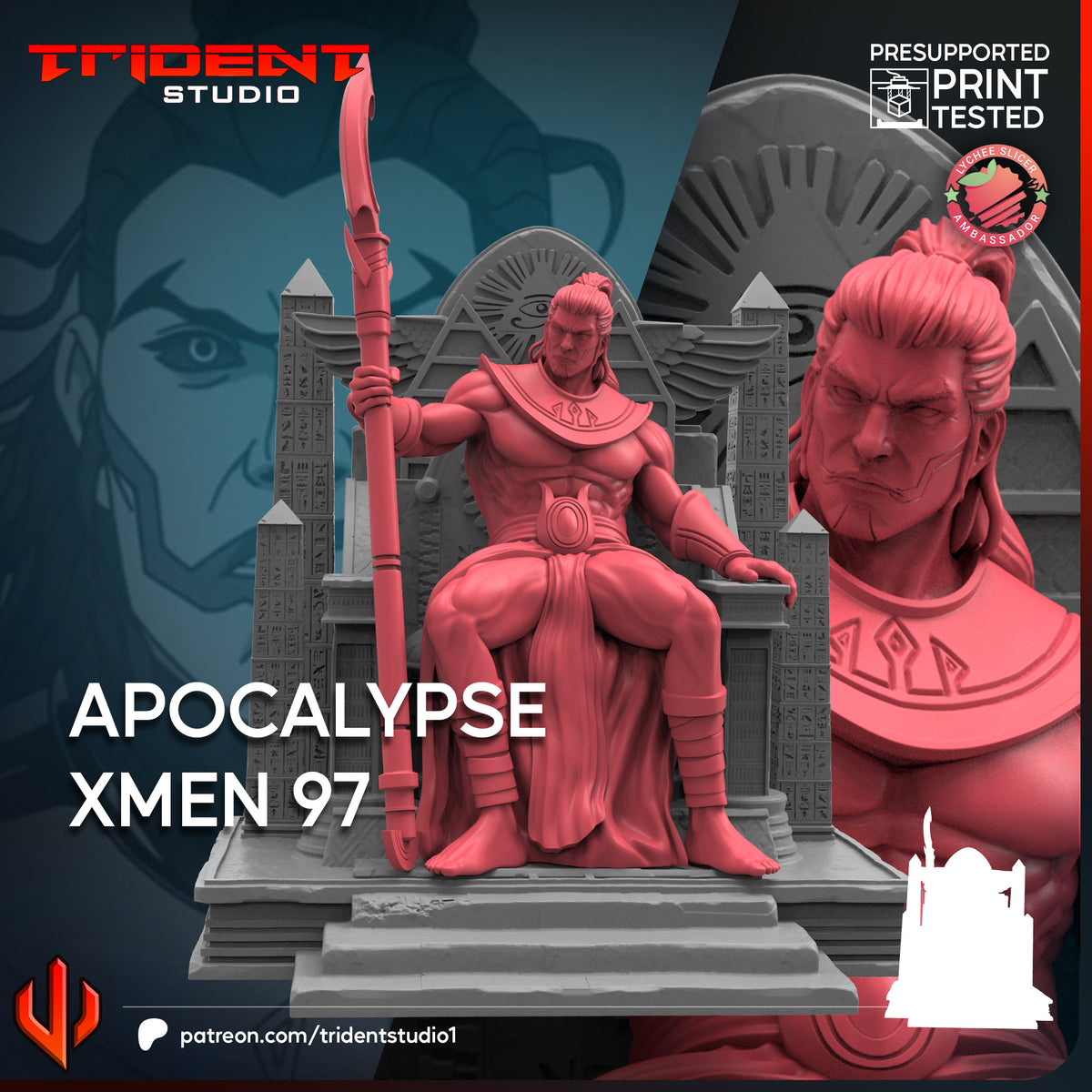 Apocalypse (X-Men '97) Fan-Art 40mm Resin Miniature – Superhero Skirmish Proxy (Sculpted by Trident Studio)