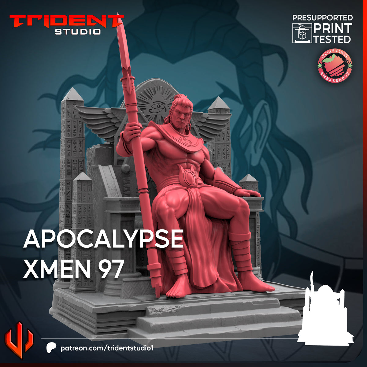 Apocalypse (X-Men '97) Fan-Art 40mm Resin Miniature – Superhero Skirmish Proxy (Sculpted by Trident Studio)