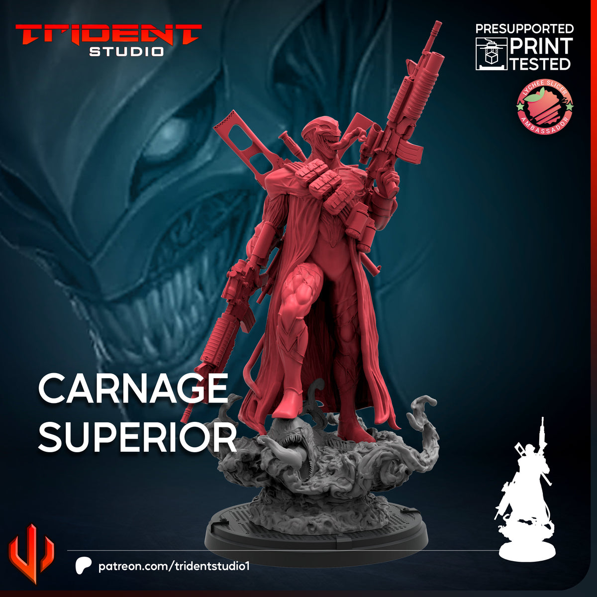 Carnage Superior Fan-Art 40mm Resin Miniature – Superhero Skirmish Proxy (Sculpted by Trident Studio)