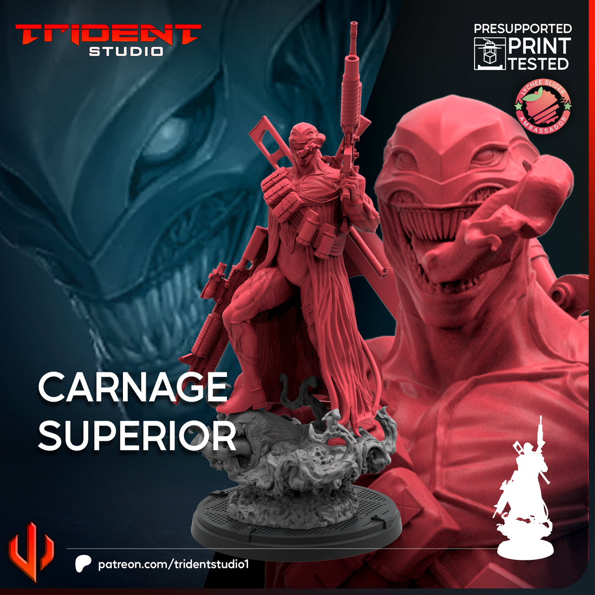Carnage Superior Fan-Art 40mm Resin Miniature – Superhero Skirmish Proxy (Sculpted by Trident Studio)