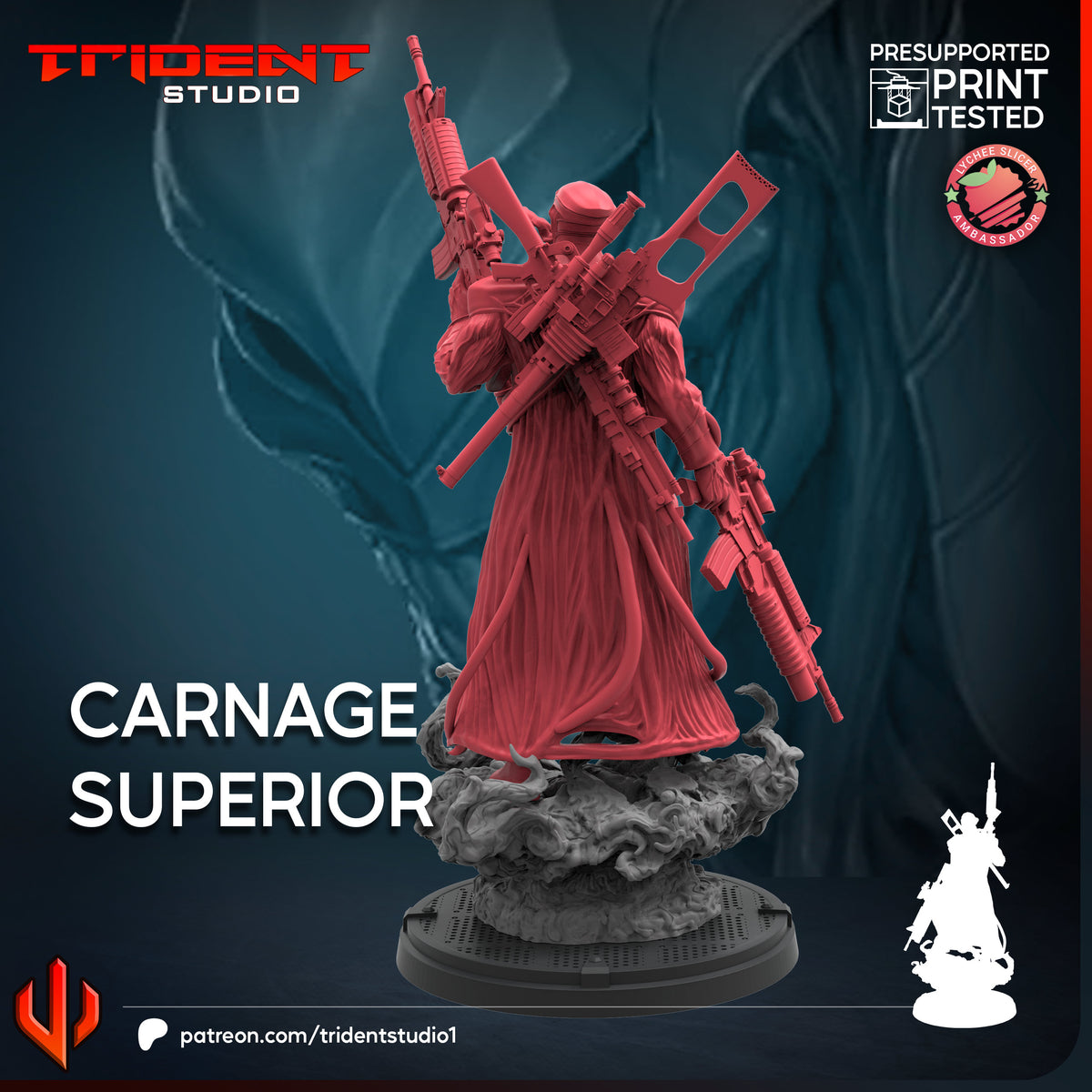 Carnage Superior Fan-Art 40mm Resin Miniature – Superhero Skirmish Proxy (Sculpted by Trident Studio)