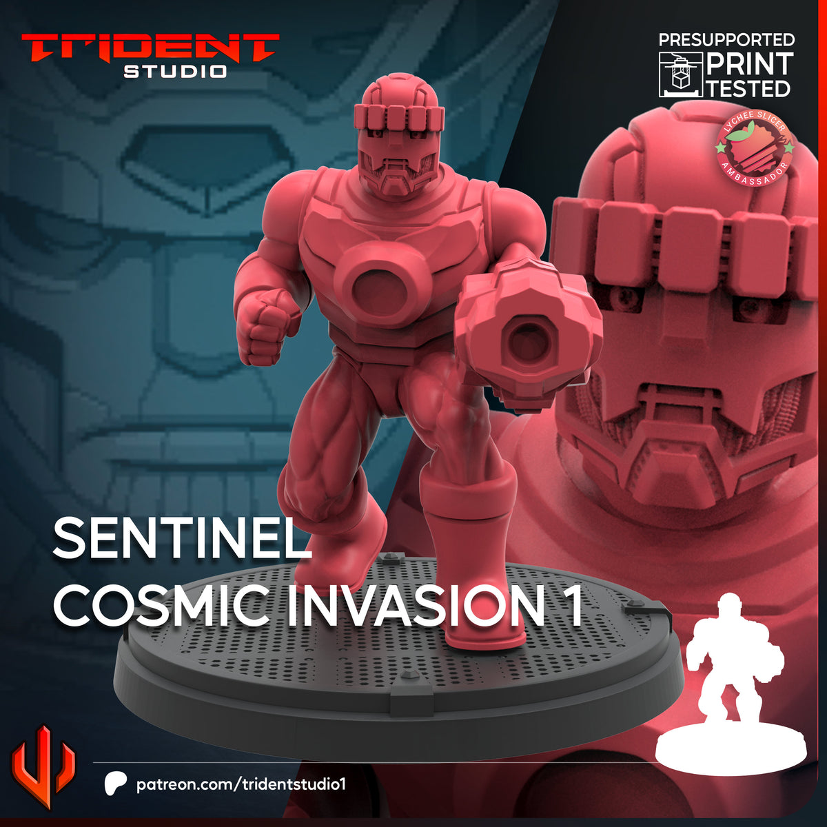 Sentinel 1 (Cosmic Invasion) Fan-Art 40mm Resin Miniature – Superhero Skirmish Proxy (Sculpted by Trident Studio)