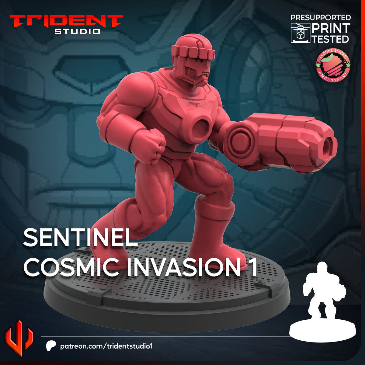 Sentinel 1 (Cosmic Invasion) Fan-Art 40mm Resin Miniature – Superhero Skirmish Proxy (Sculpted by Trident Studio)