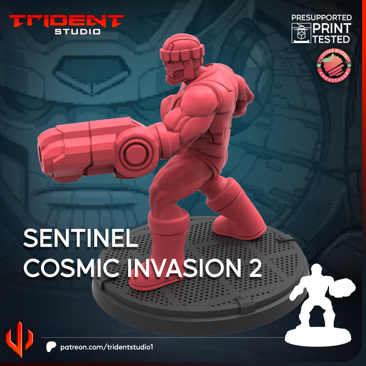 Sentinel 2 (Cosmic Invasion) Fan-Art 40mm Resin Miniature – Superhero Skirmish Proxy (Sculpted by Trident Studio)