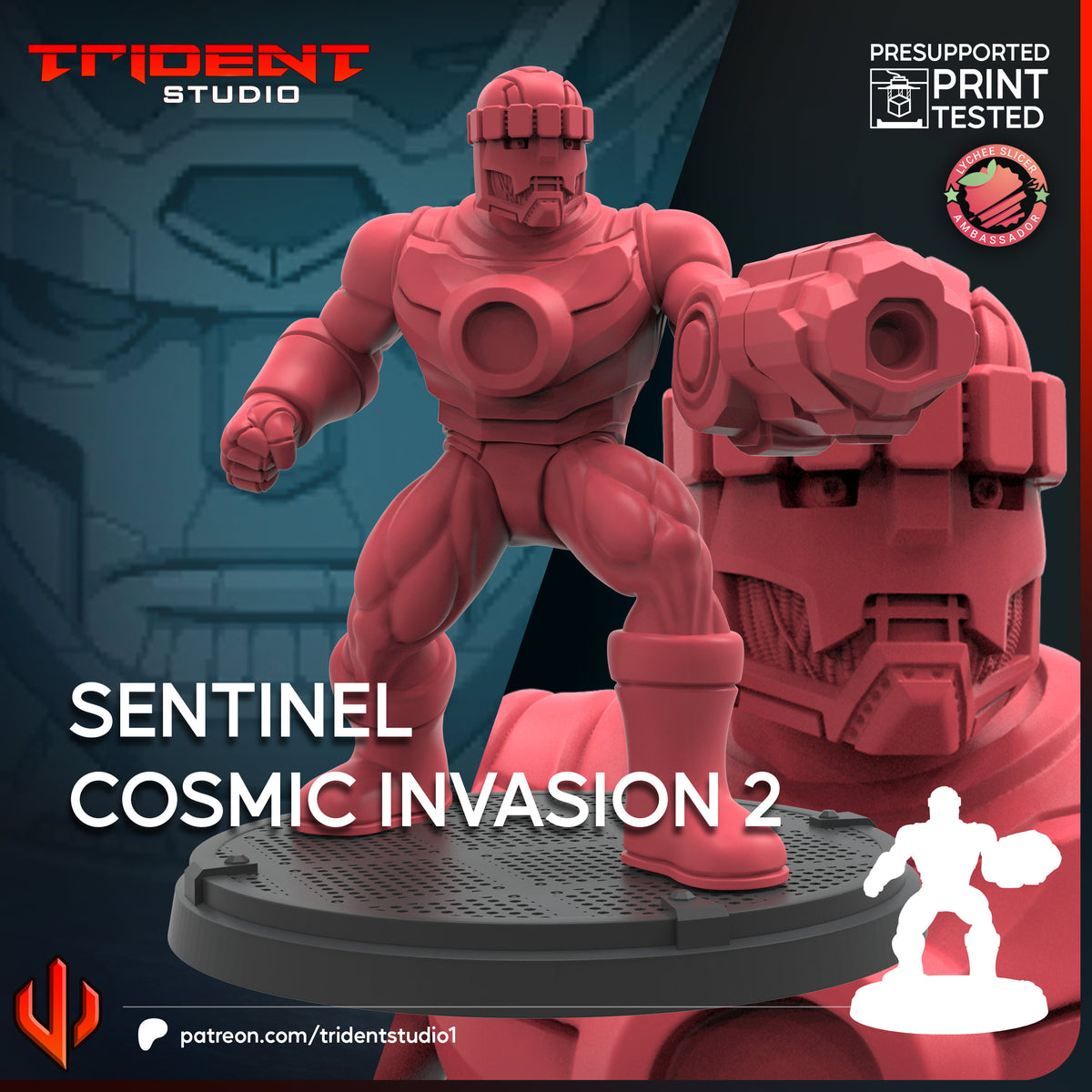 Sentinel 2 (Cosmic Invasion) Fan-Art 40mm Resin Miniature – Superhero Skirmish Proxy (Sculpted by Trident Studio)