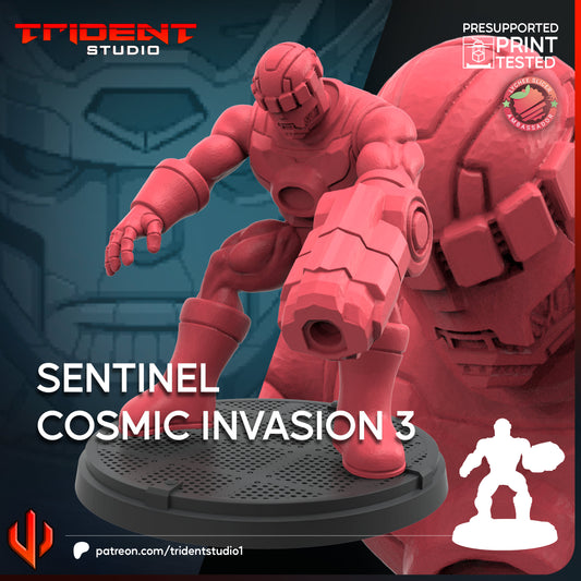 Sentinel 3 (Cosmic Invasion) Fan-Art 40mm Resin Miniature – Superhero Skirmish Proxy (Sculpted by Trident Studio)