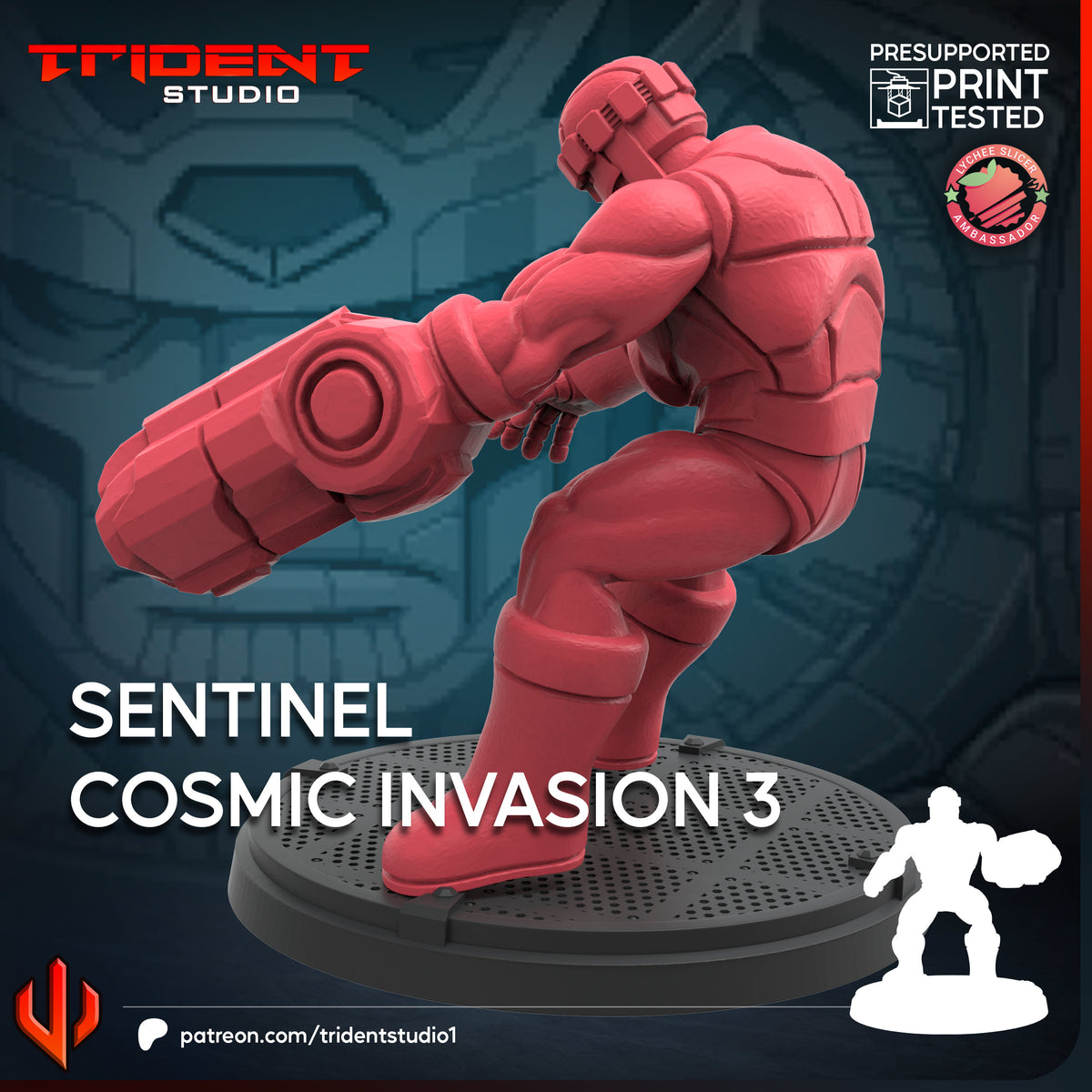 Sentinel 3 (Cosmic Invasion) Fan-Art 40mm Resin Miniature – Superhero Skirmish Proxy (Sculpted by Trident Studio)