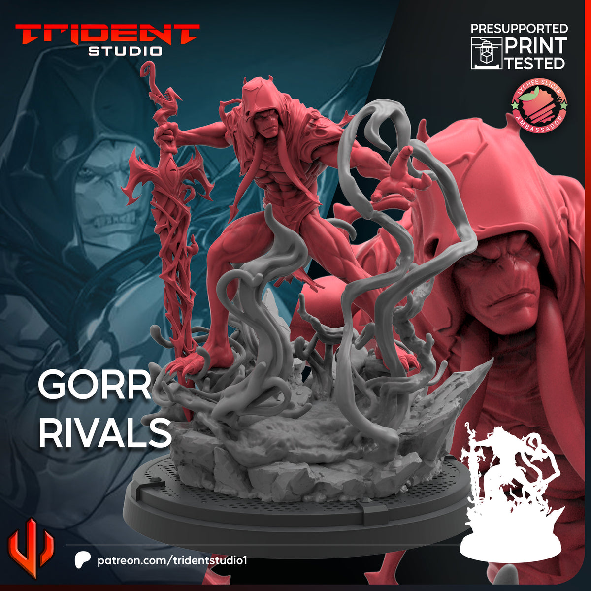 Gore (Rivals) Fan-Art 40mm Resin Miniature – Superhero Skirmish Proxy (Sculpted by Trident Studio)